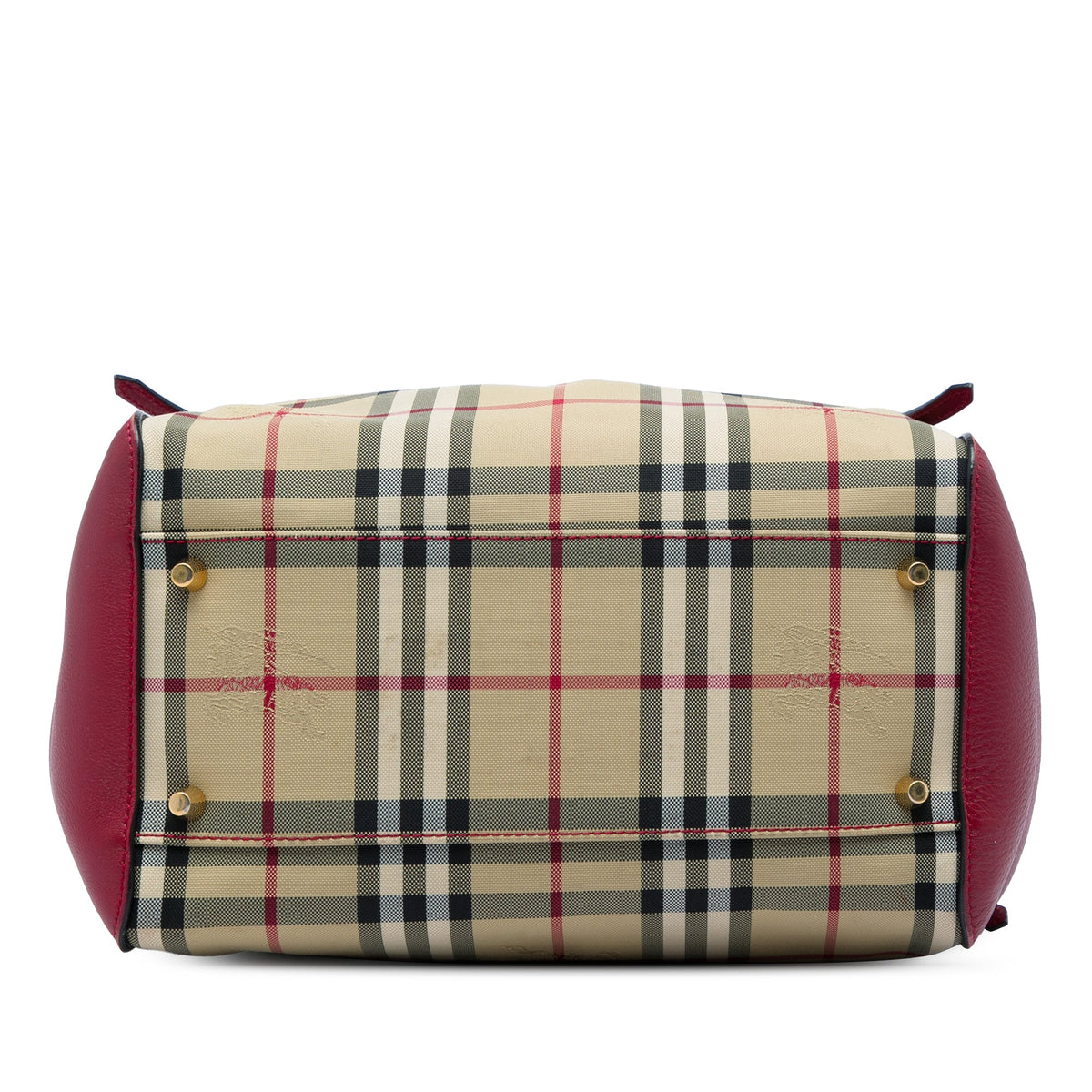 Burberry Small Haymarket Check Nylon and Calfskin Canterbury Tote