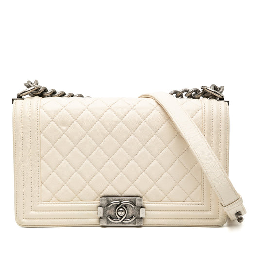 Chanel Old Medium Quilted Caviar Boy Flap