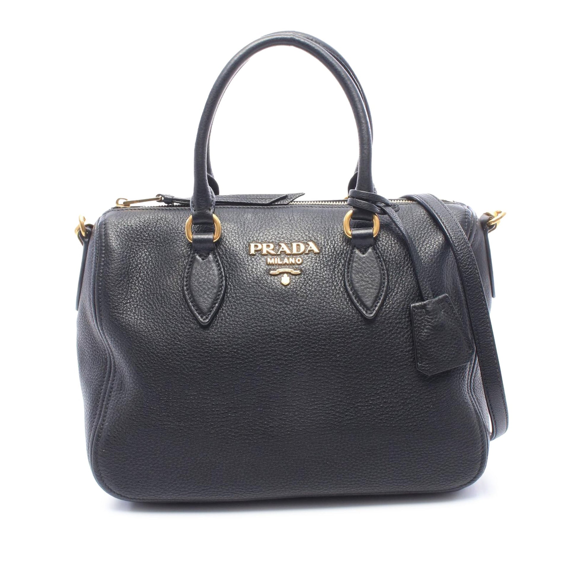 Prada Vitello Daino Zip Top Satchel