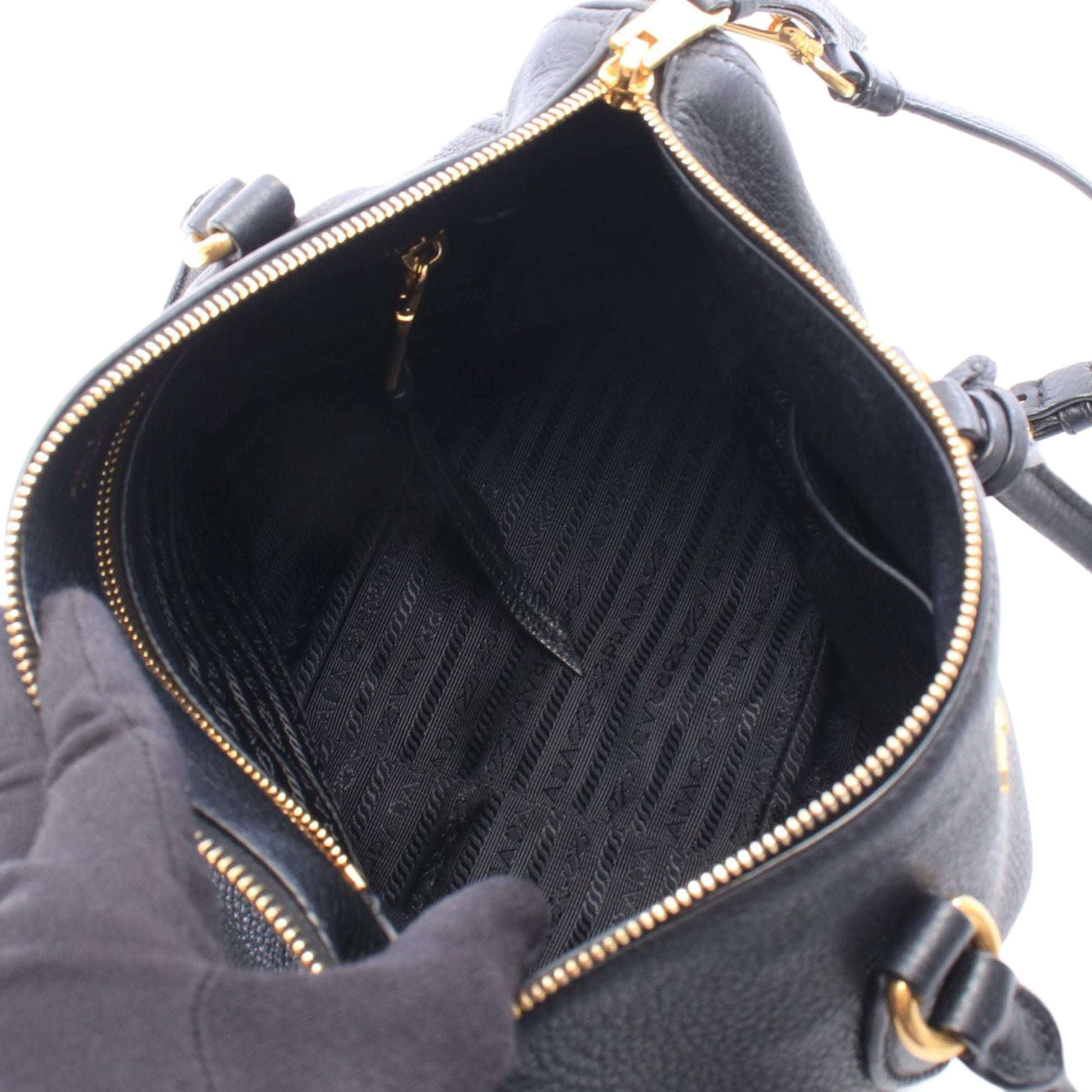 Prada Vitello Daino Zip Top Satchel
