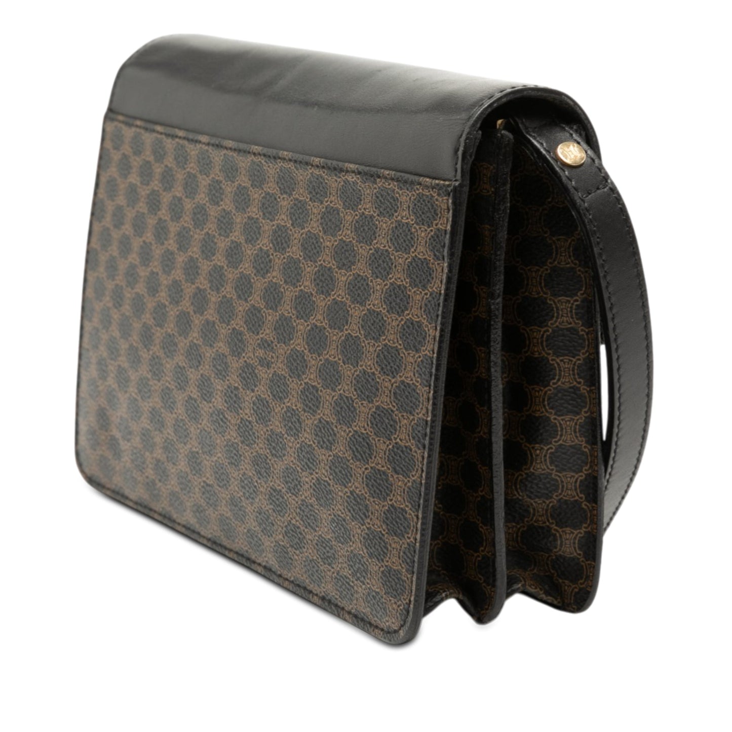 Macadam Coated Canvas and Leather Clutch