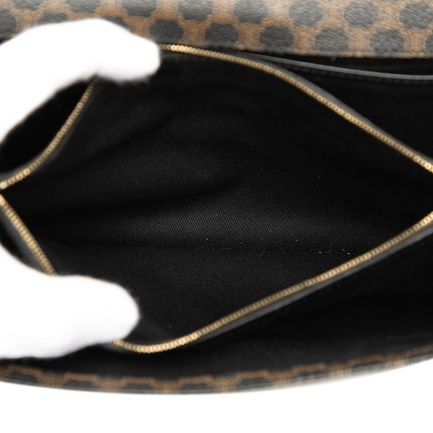 Macadam Coated Canvas and Leather Clutch