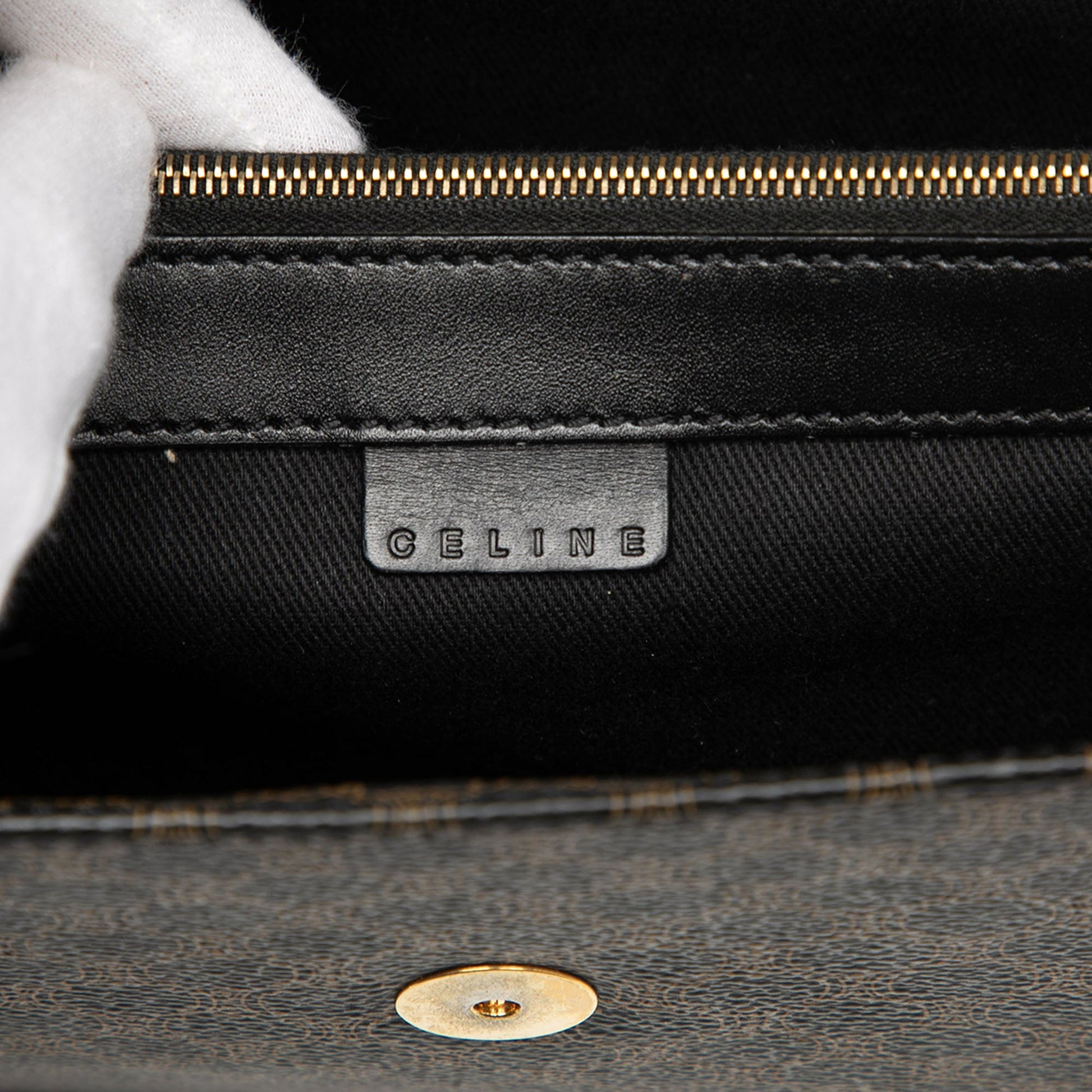 Macadam Coated Canvas and Leather Clutch