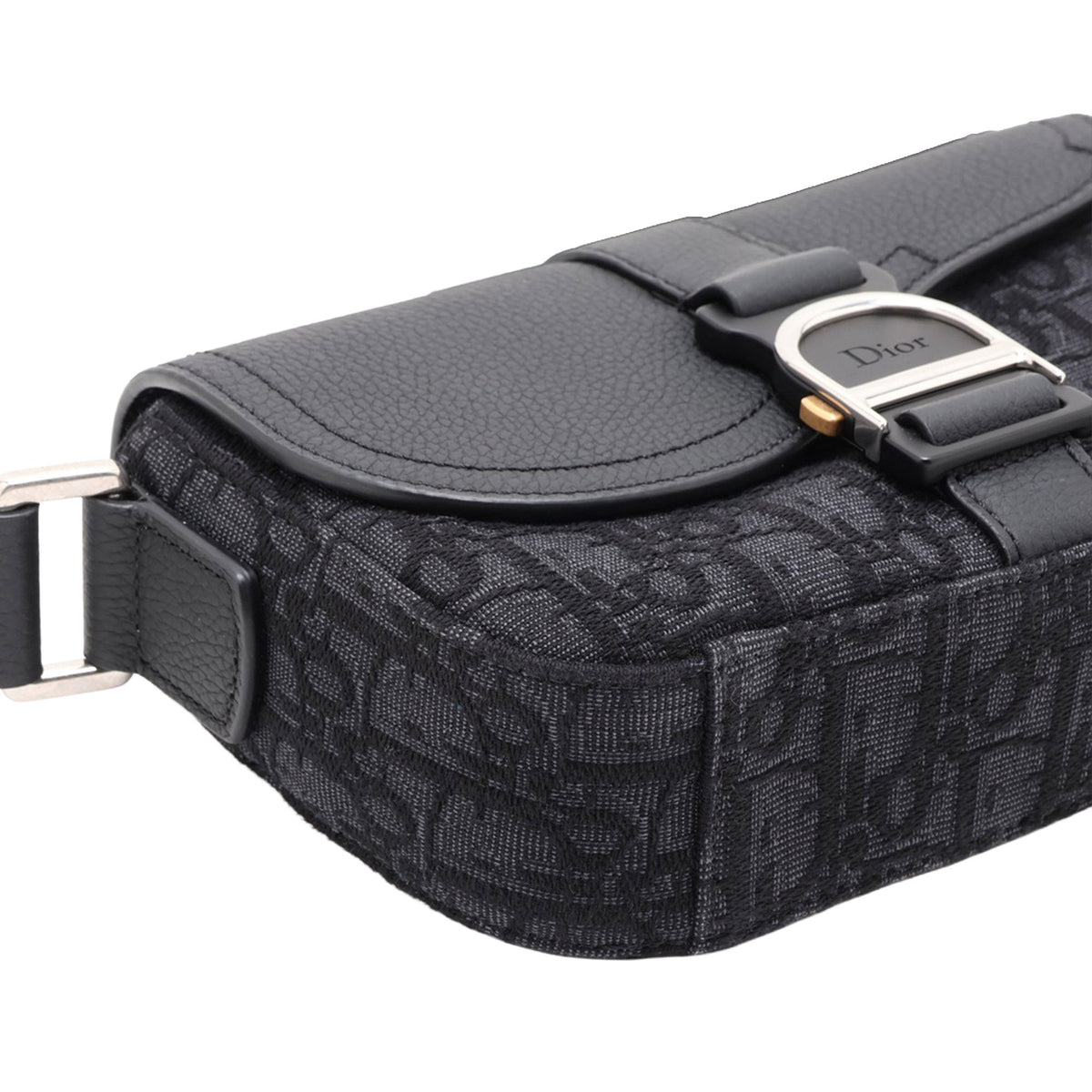 Dior Mini Oblique Canvas Saddle Buckle Messenger Bag