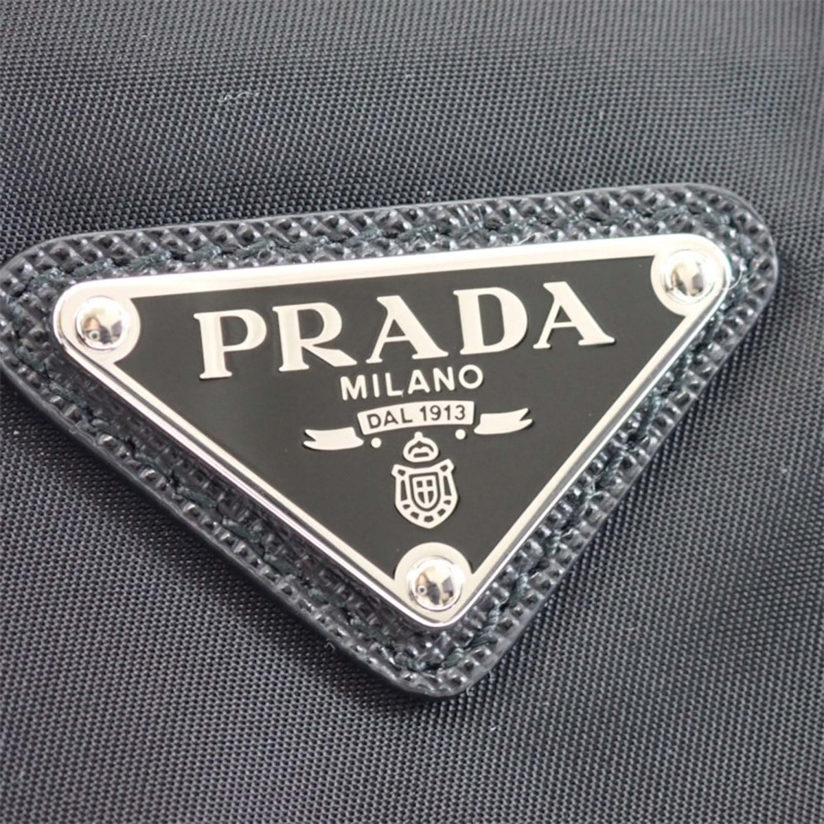 Prada Saffiano Trimmed Re Nylon Double Buckle Messenger Bag