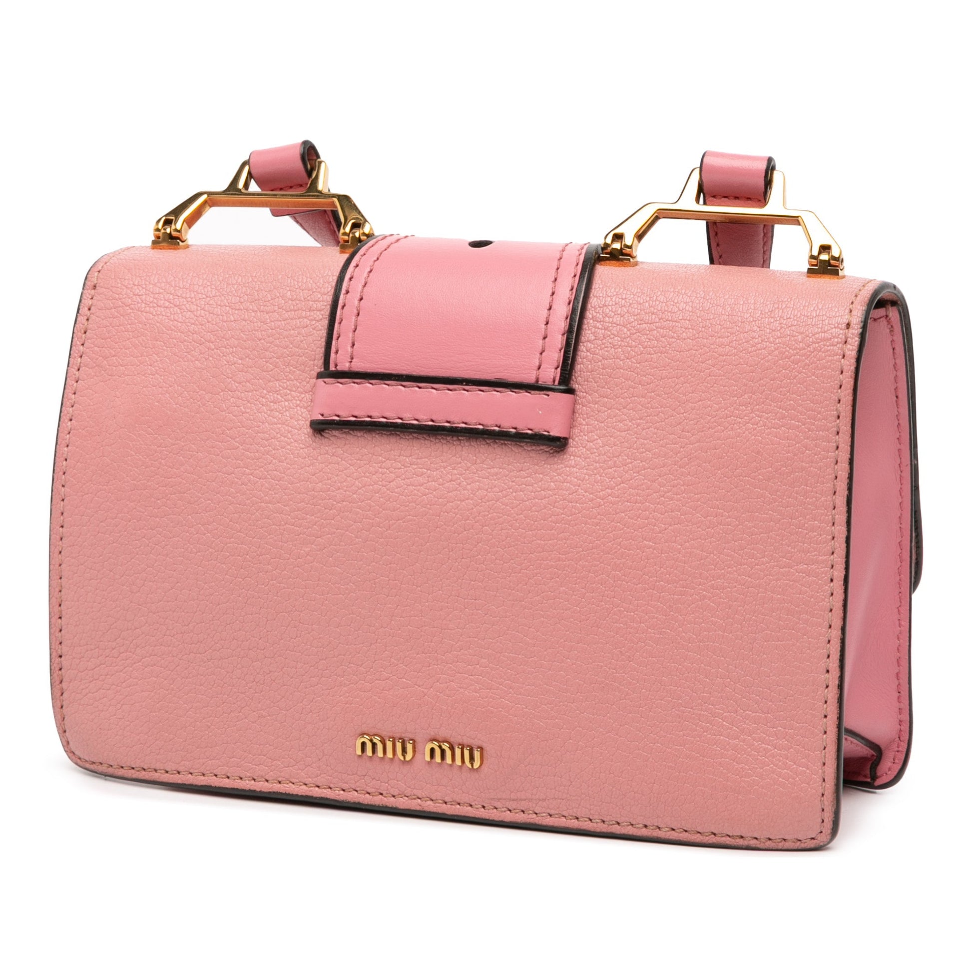 Miu Miu Goatskin Madras Soft Calf Crystal Embellished Crossbody