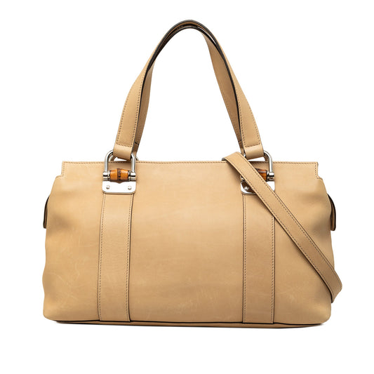 Gucci Calfskin Bamboo Bar Satchel
