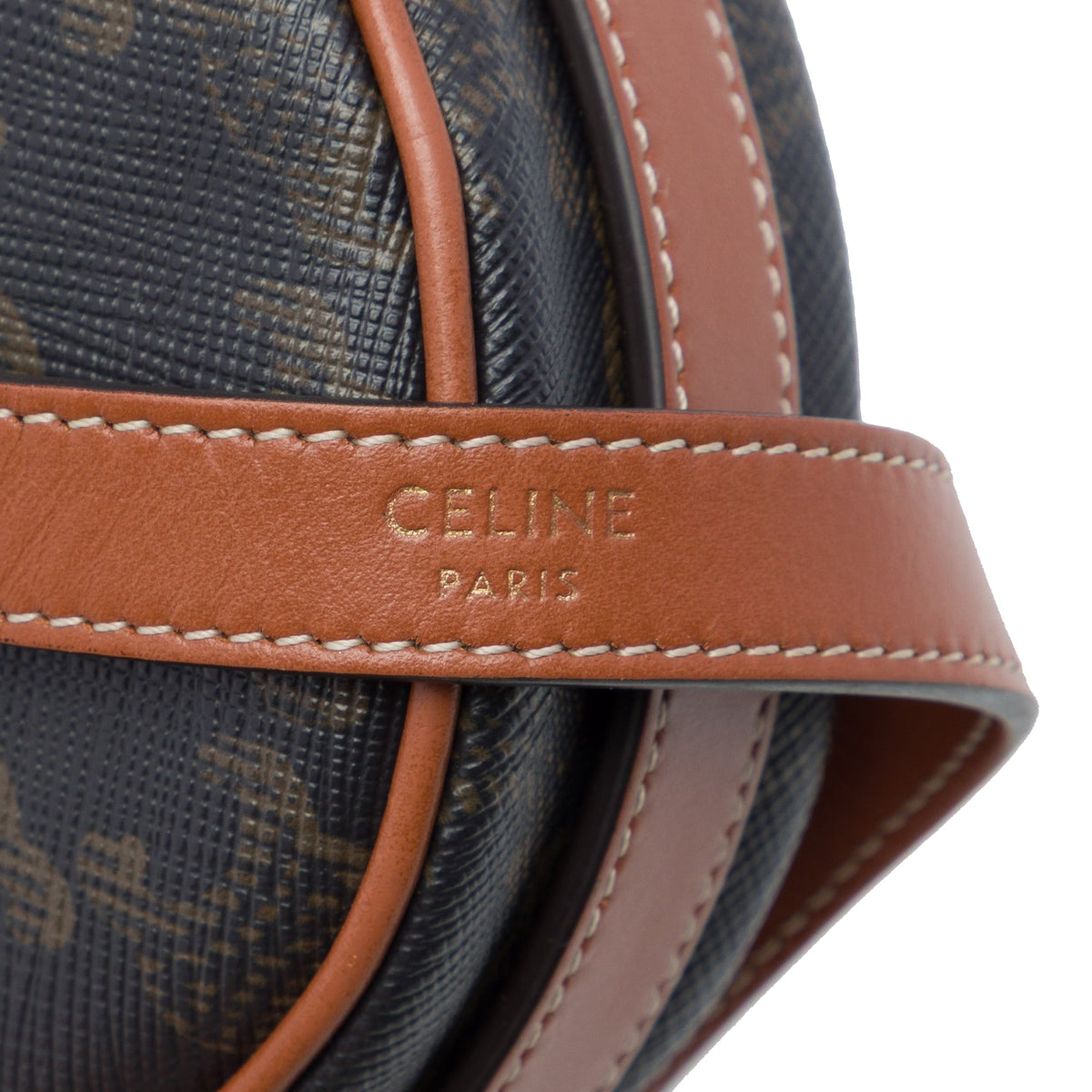 Celine Mini Triomphe Coated Canvas Ava Shoulder Bag — Brown