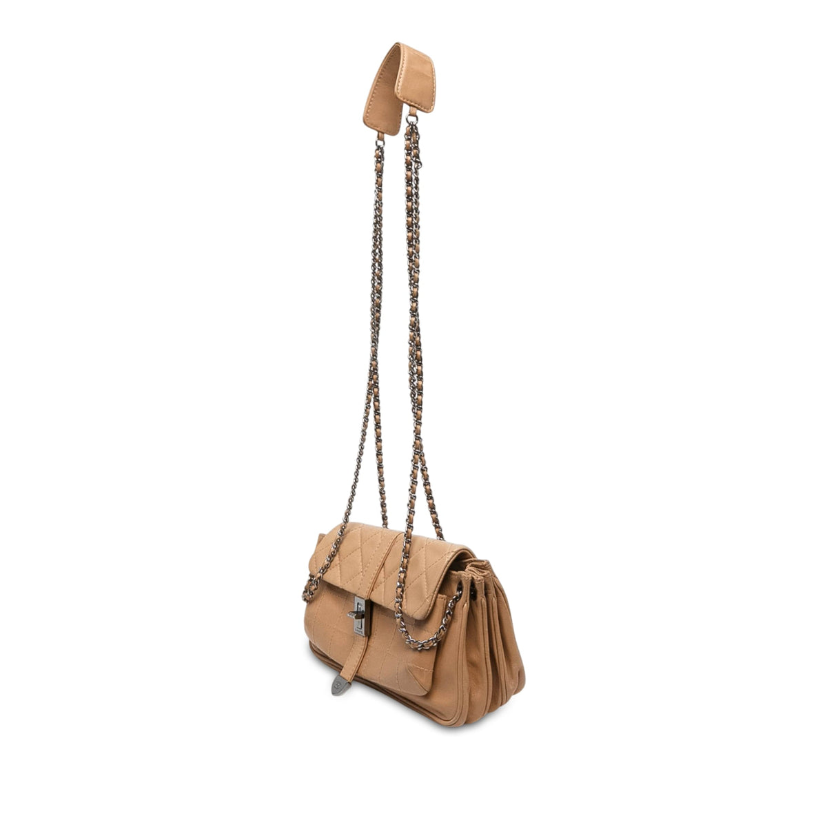 Chanel Quilted Lambskin Mademoiselle Lock Accordion Flap — Brown