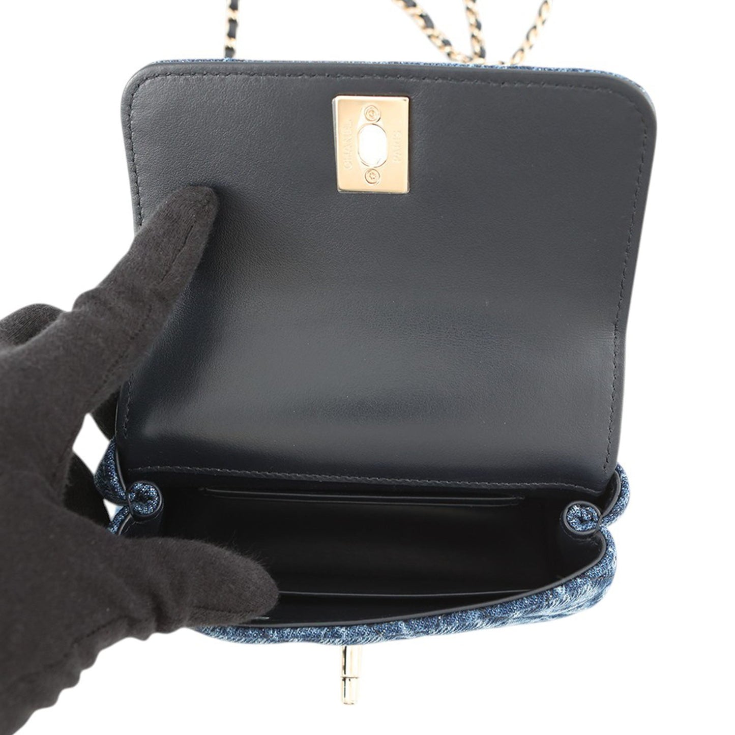 Chanel Extra Mini Quilted Washed Denim Coco Top Handle Bag