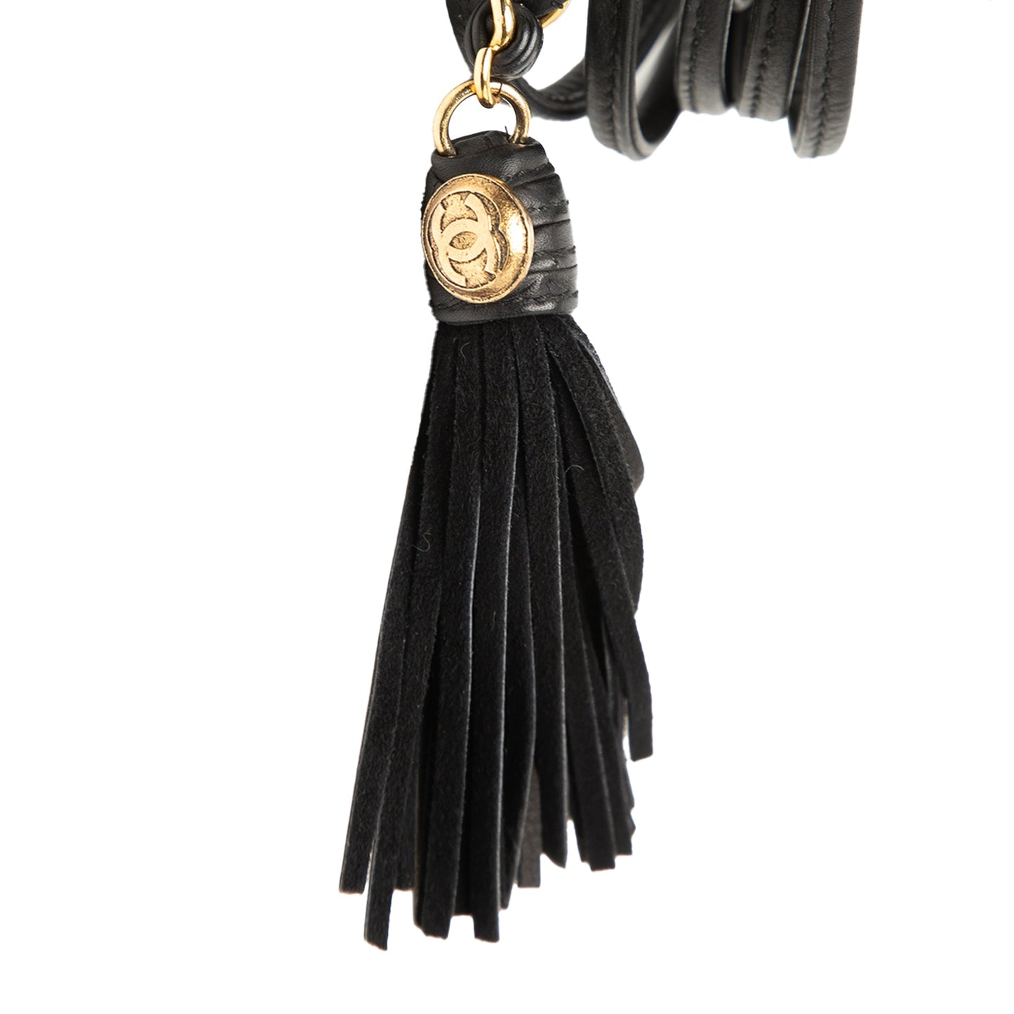 Chanel CC Quilted Suede Tassel Shoulder Bag