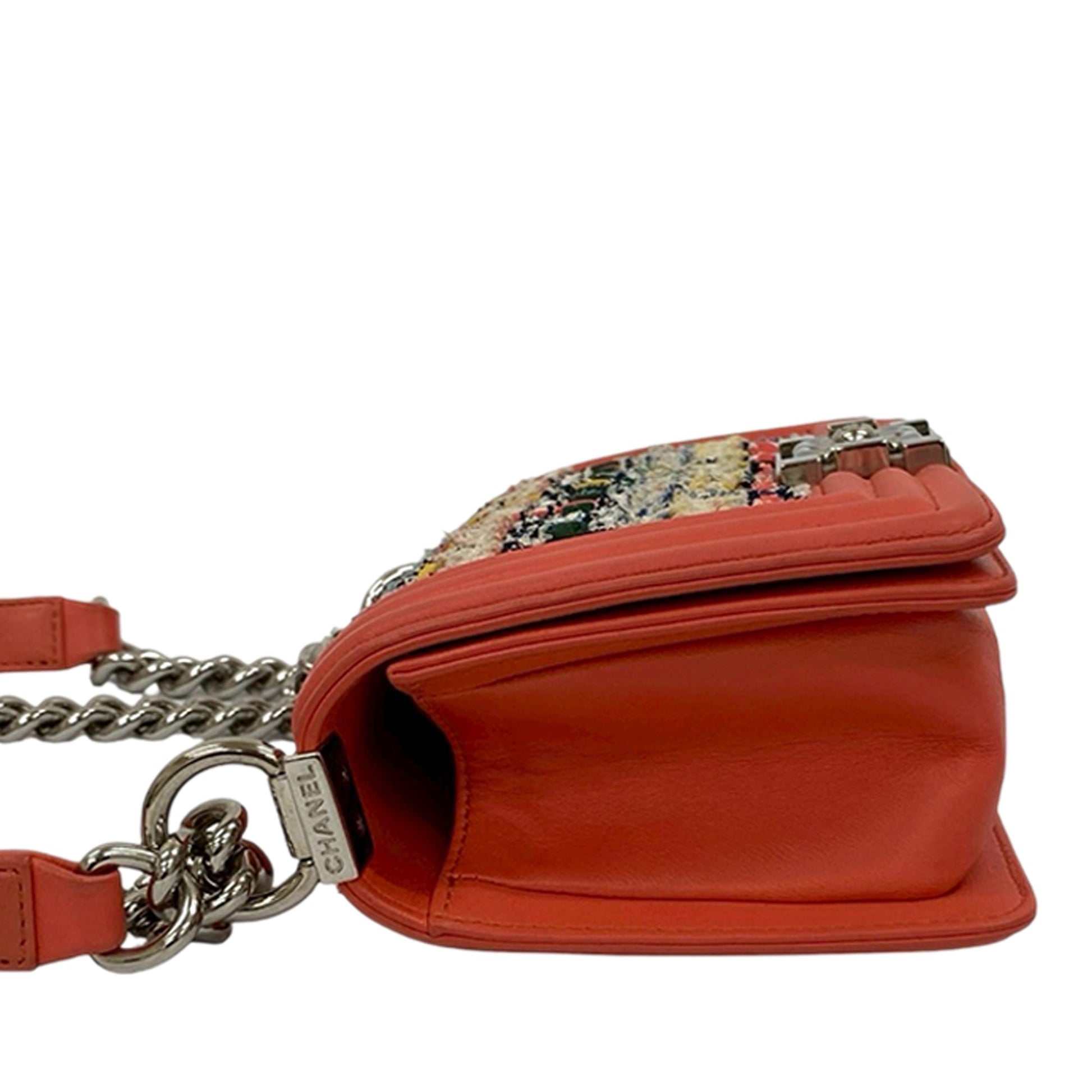 Chanel Small Tweed and Lambskin Boy Flap