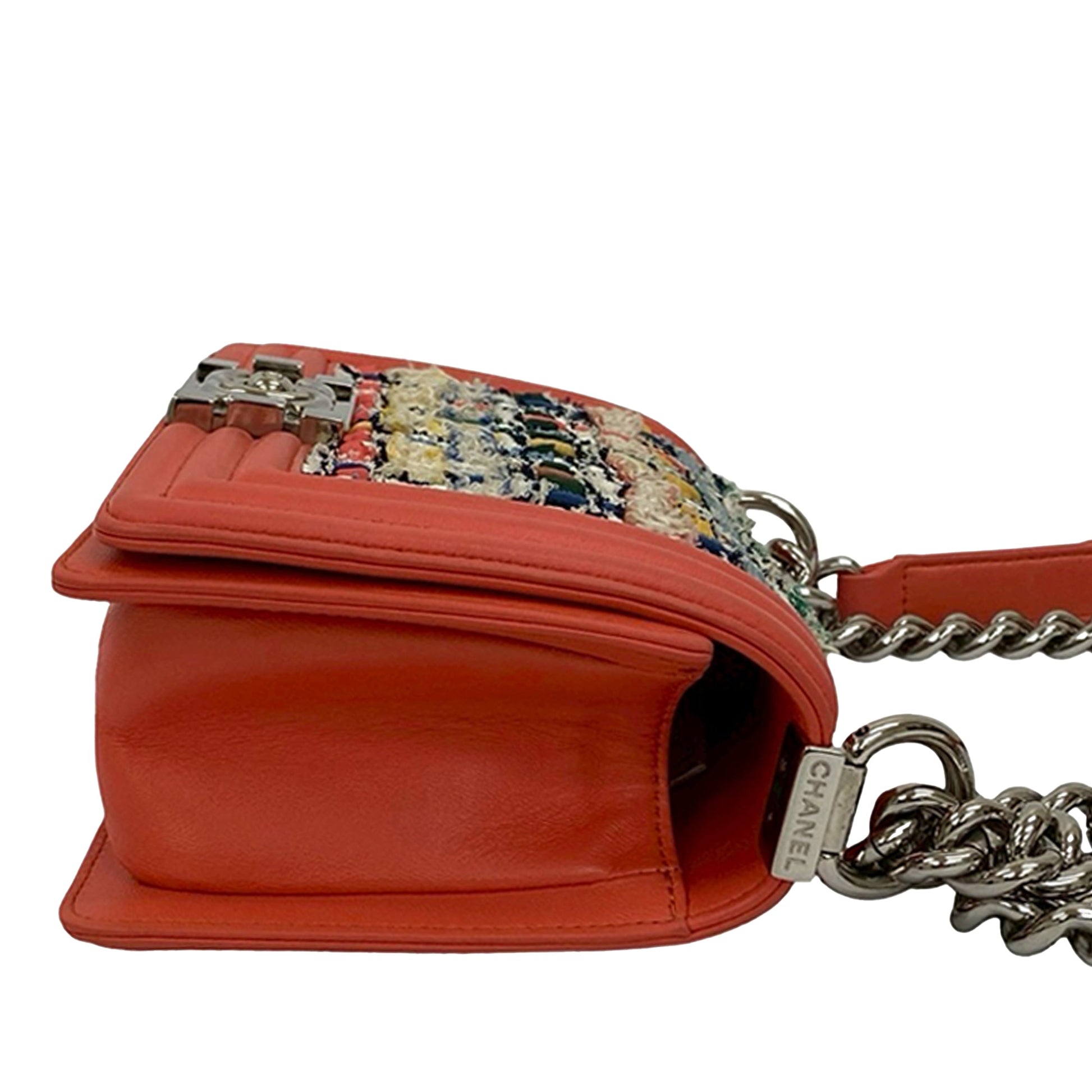 Chanel Small Tweed and Lambskin Boy Flap