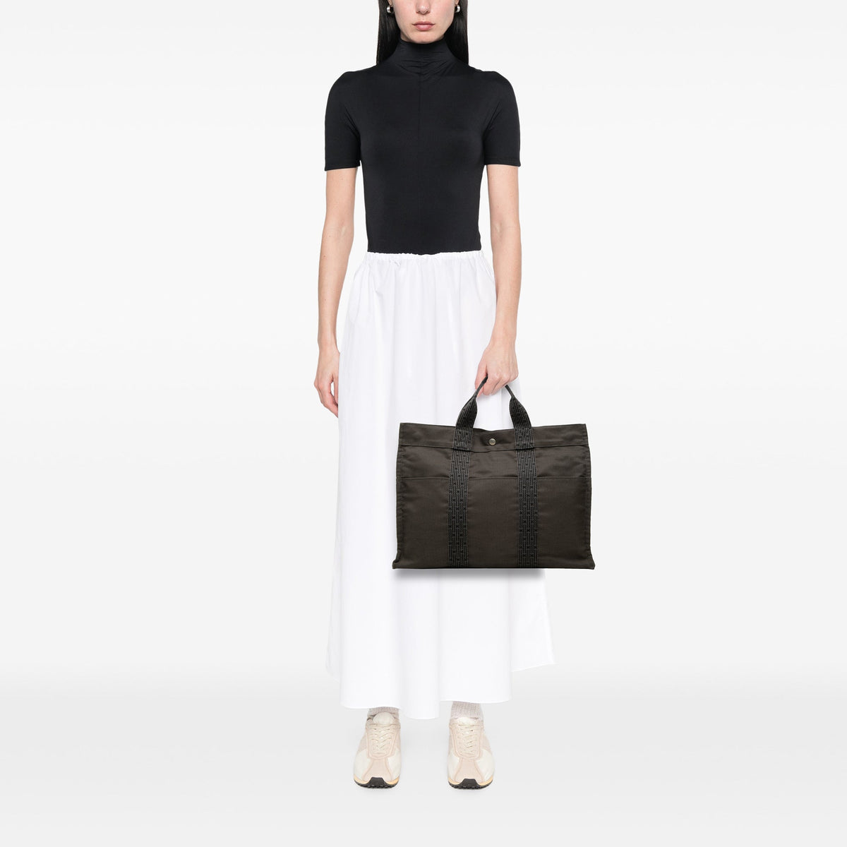 Hermès Canvas Herline MM — Gray
