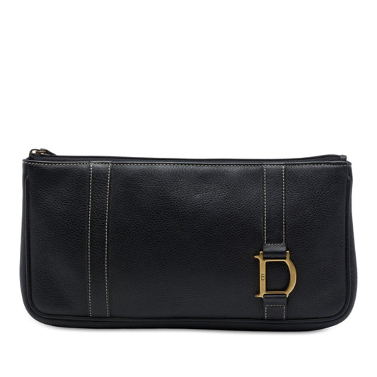 Dior Logo Grained Calfskin Clutch