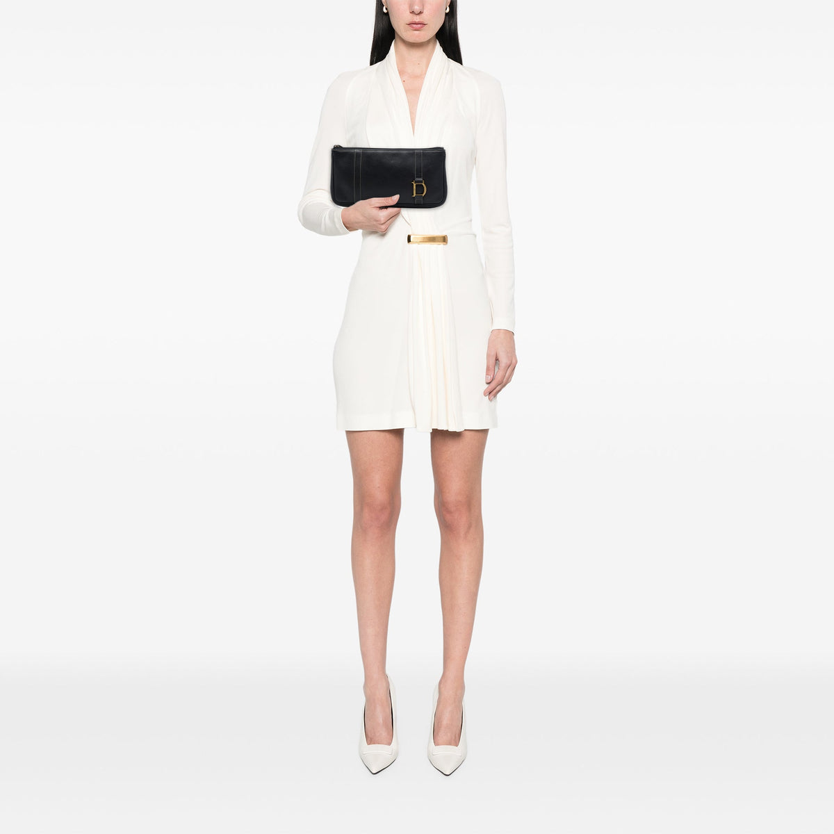 Dior Logo Grained Calfskin Clutch