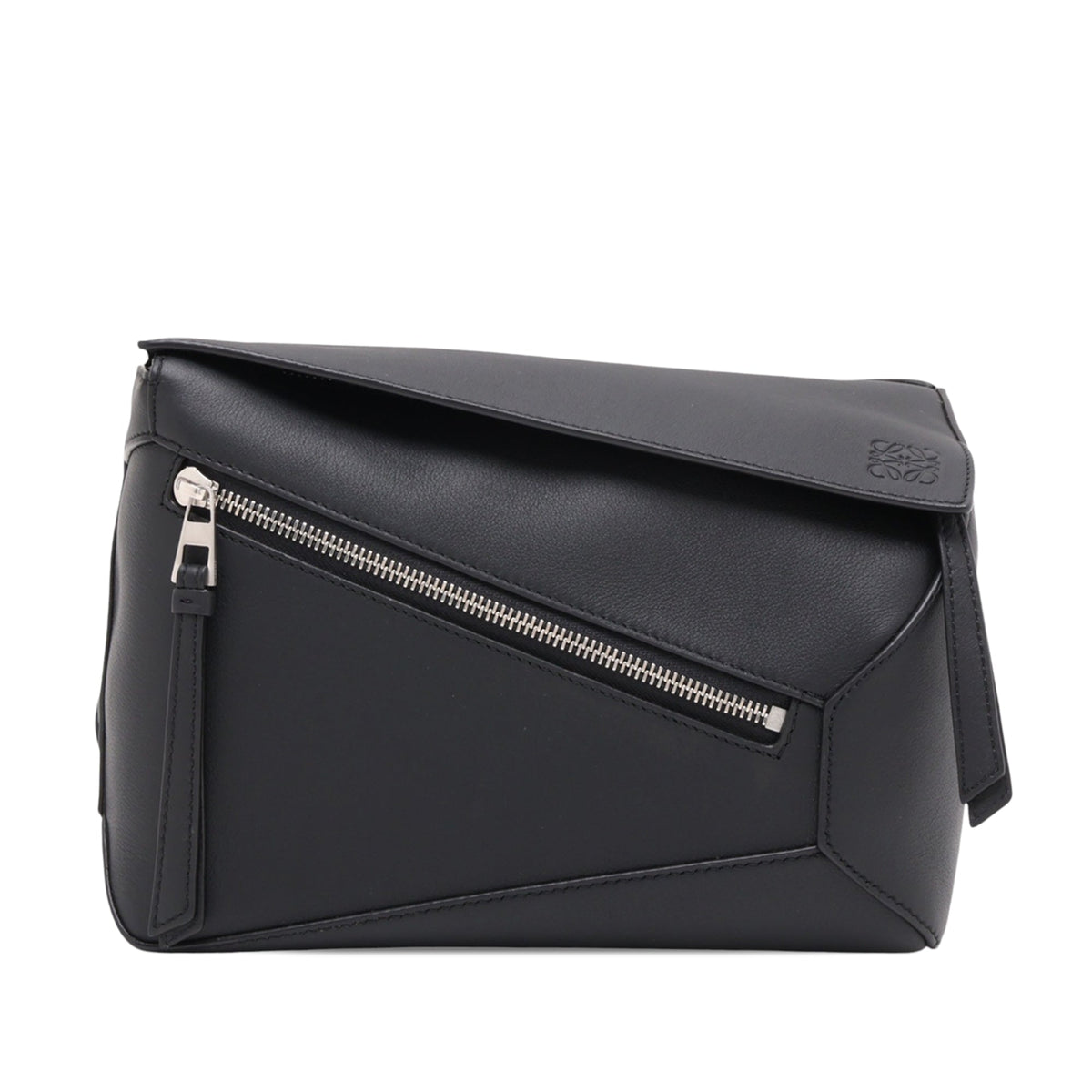 LOEWE Small Calfskin Puzzle Bumbag — Black