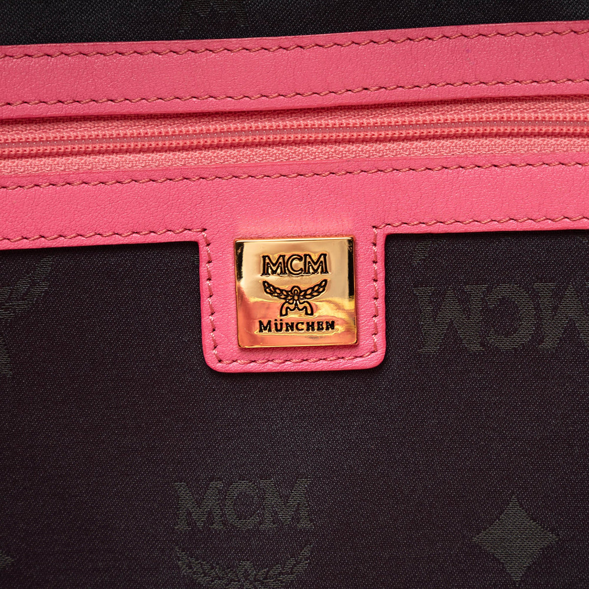MCM Visetos Studded Coated Canvas Stark Backpack — Pink