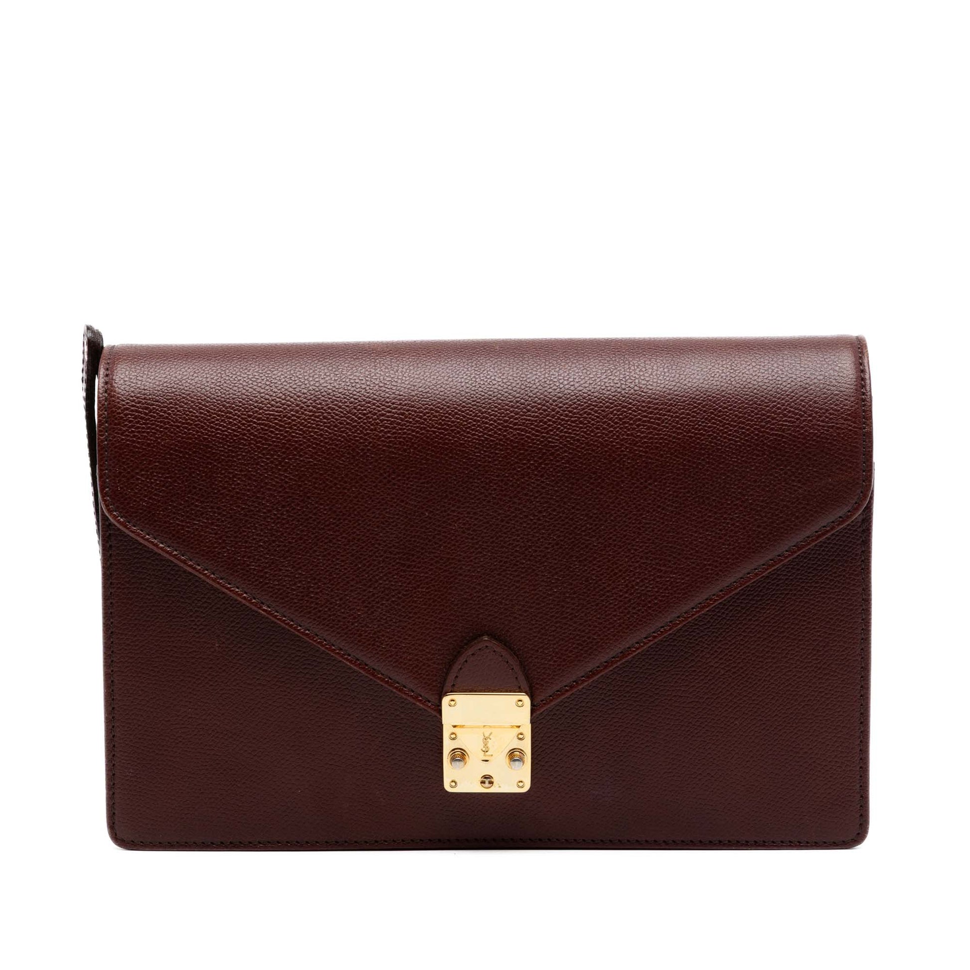 Grained Calfskin Flap Clutch