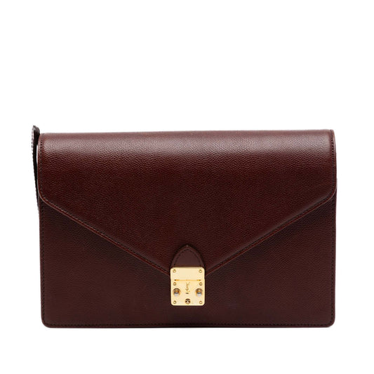 Grained Calfskin Flap Clutch