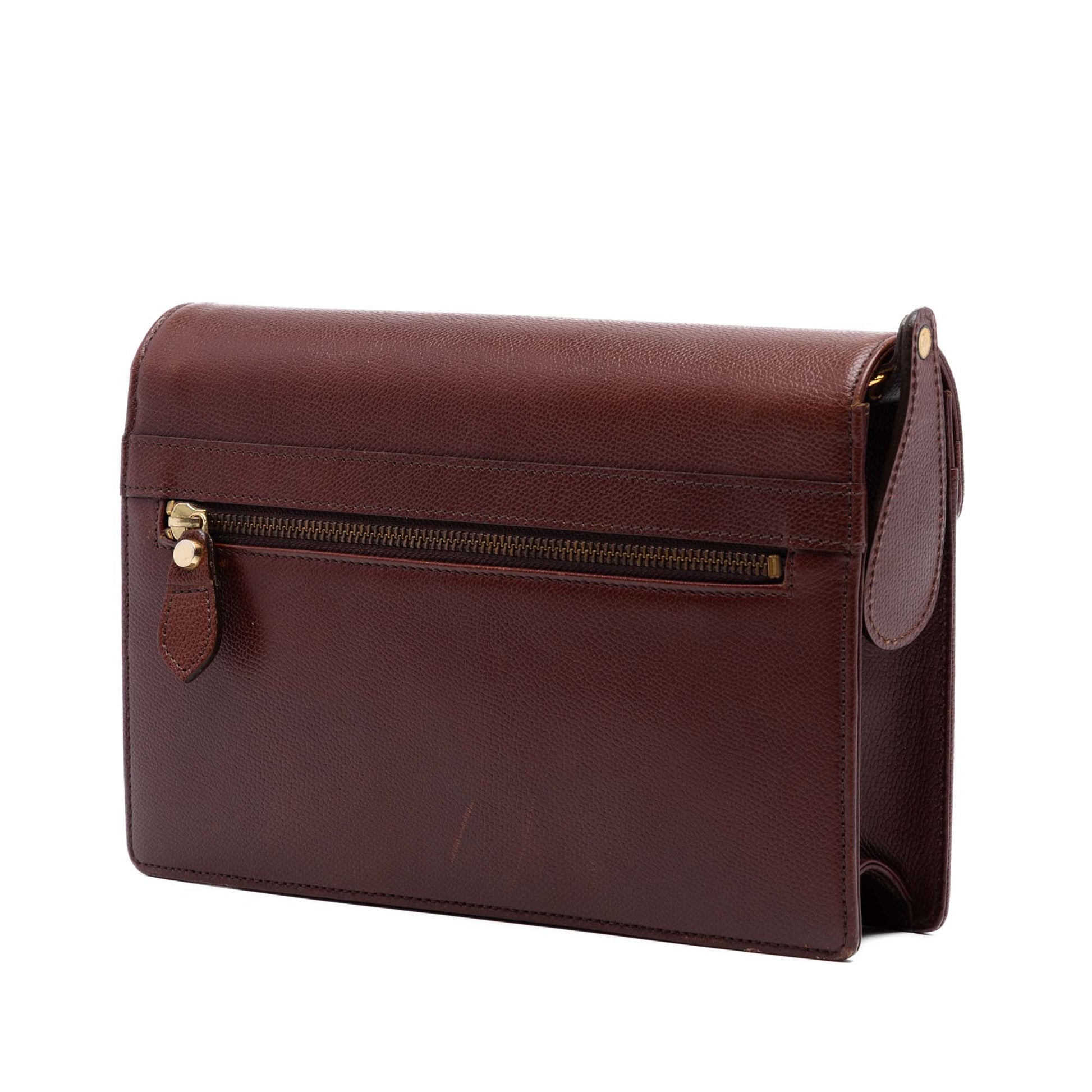 Grained Calfskin Flap Clutch