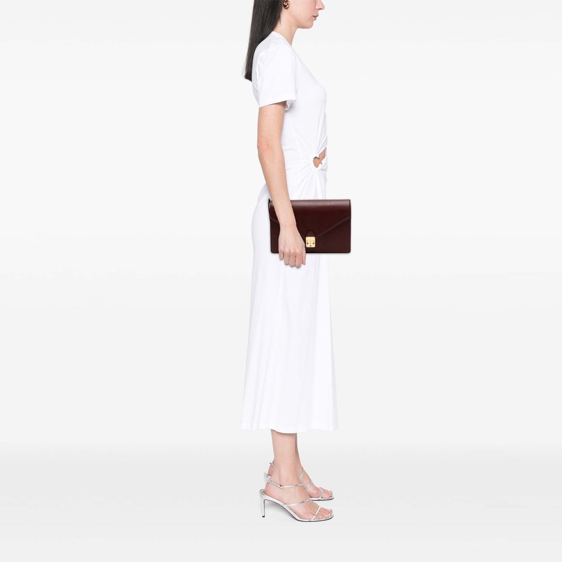 Grained Calfskin Flap Clutch