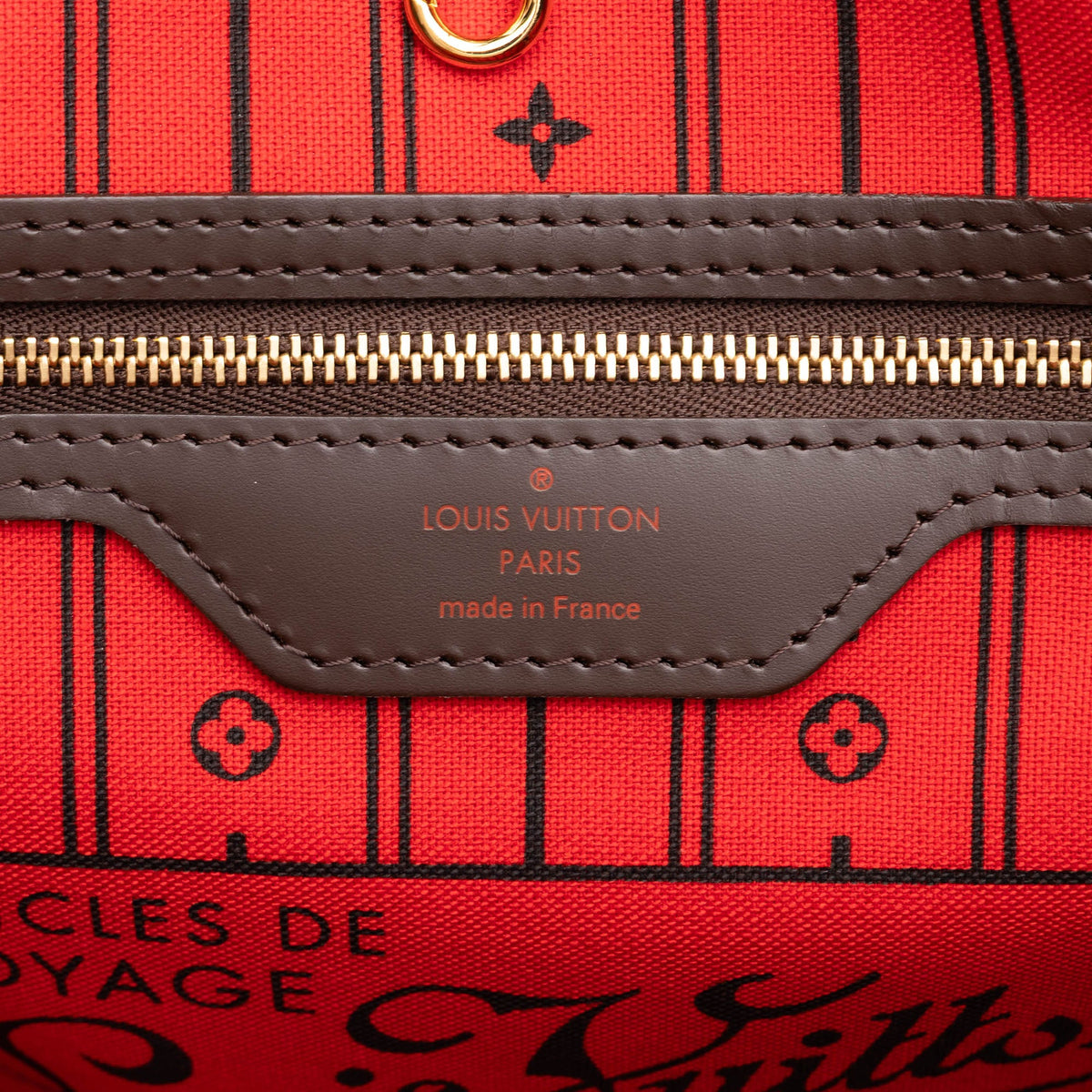 Louis Vuitton Damier Ebene Neverfull MM — Brown