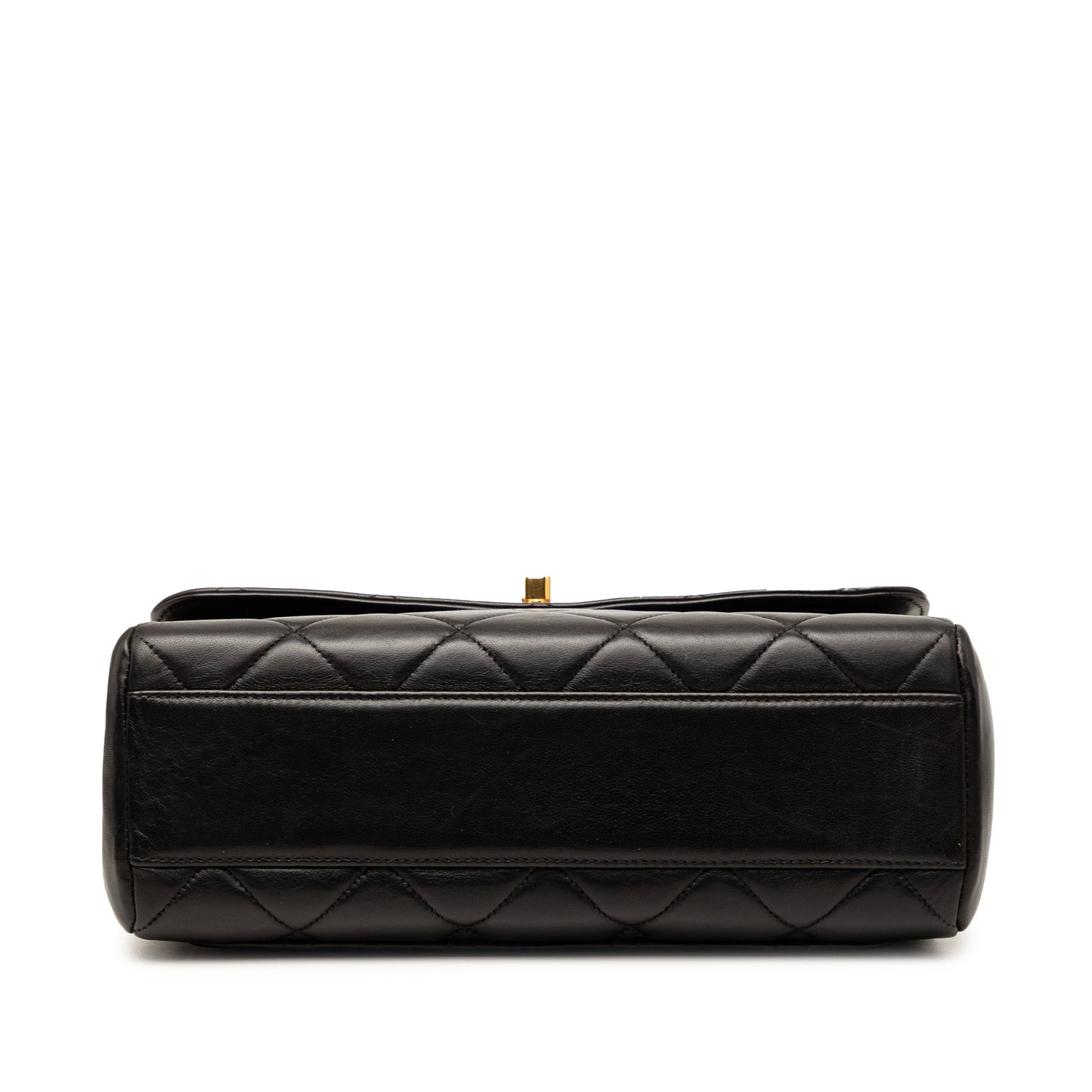 Chanel Small Square Quilted Lambskin Straight Single Flap