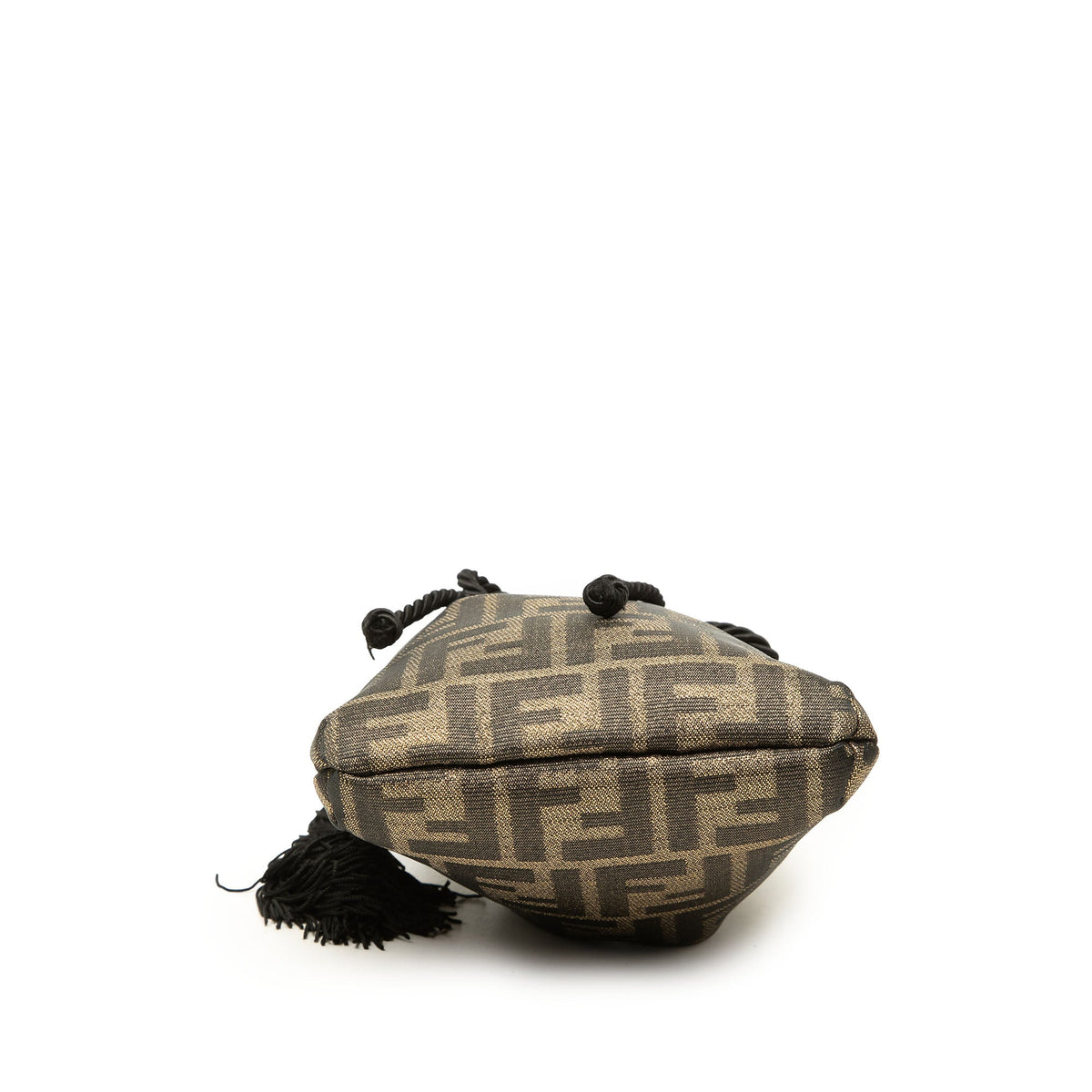 Fendi Zucca Canvas Drawstring Bucket Bag — Brown
