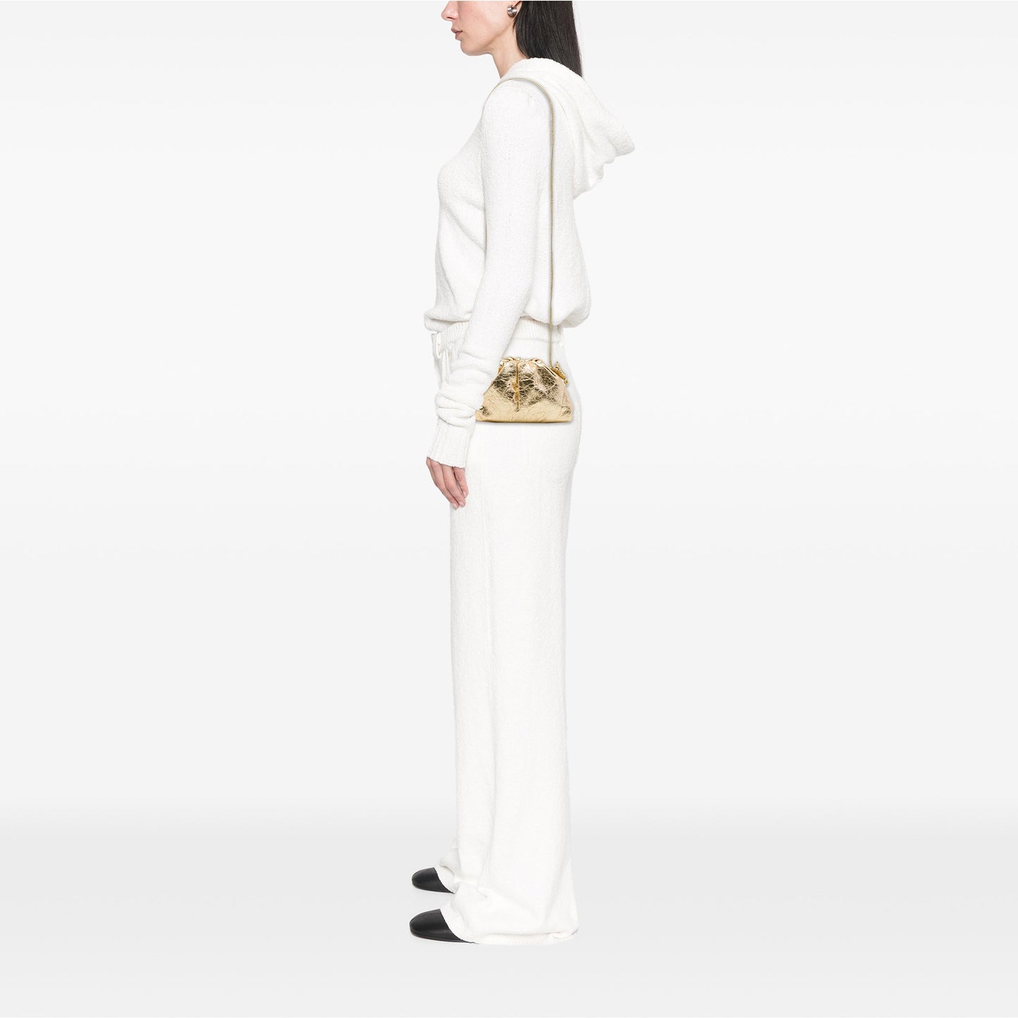 Bottega Veneta Metallic Crinkled Lambskin The Mini Pouch Crossbody
