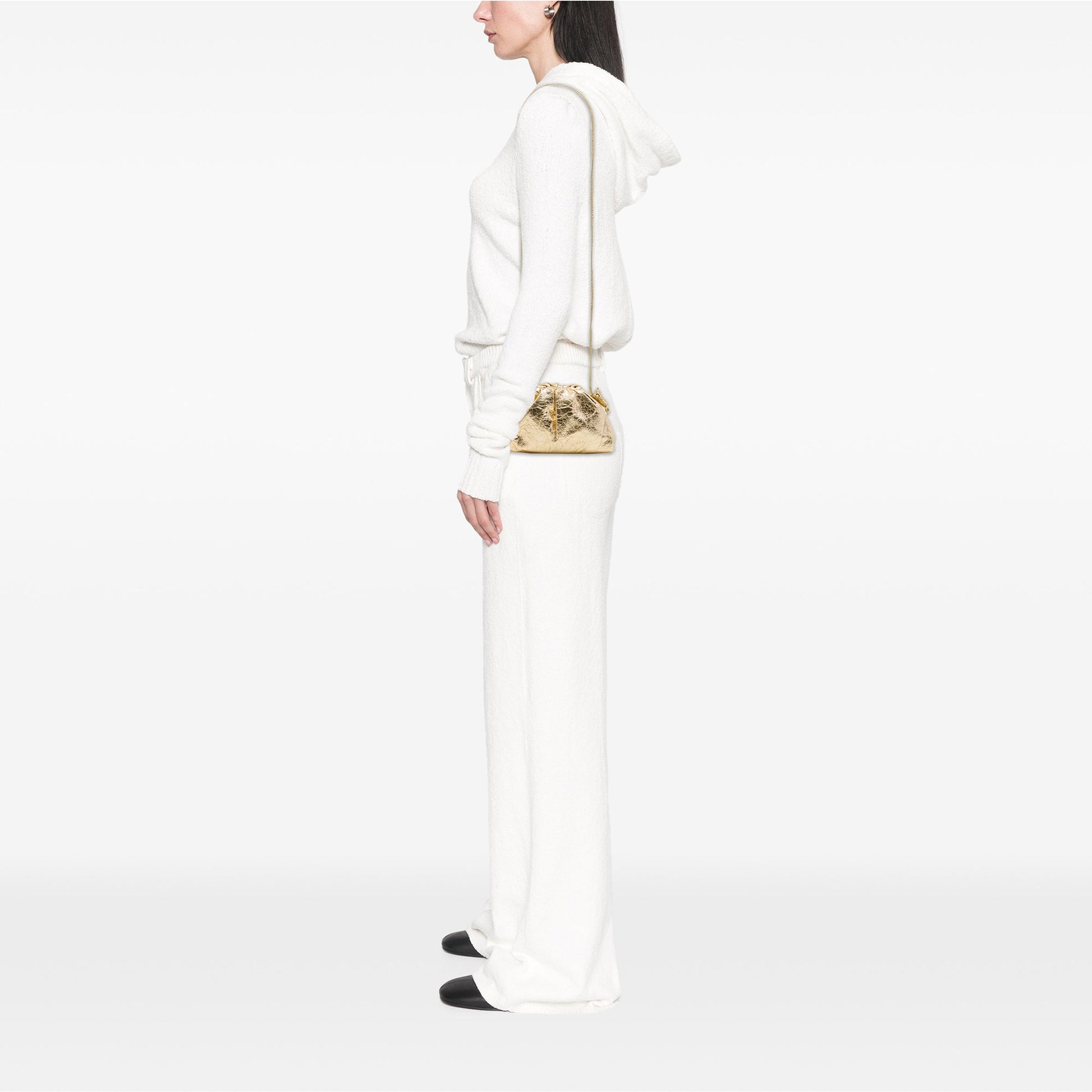 Bottega Veneta Metallic Crinkled Lambskin The Mini Pouch Crossbody