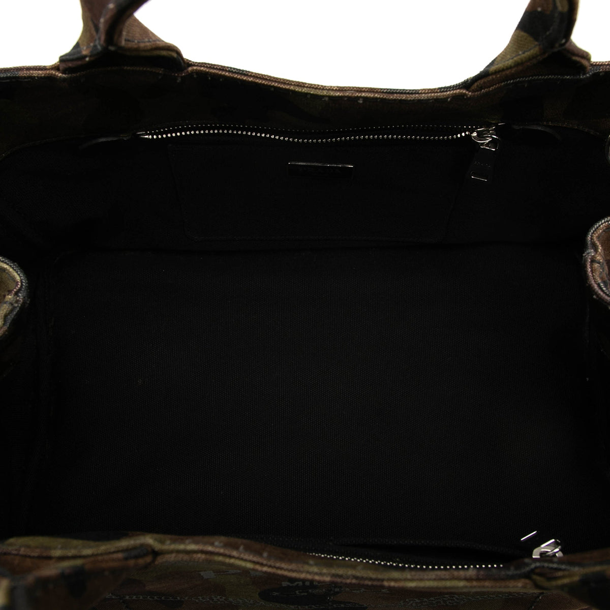 Prada Canvas Canapa Logo Camouflage Tote — Brown