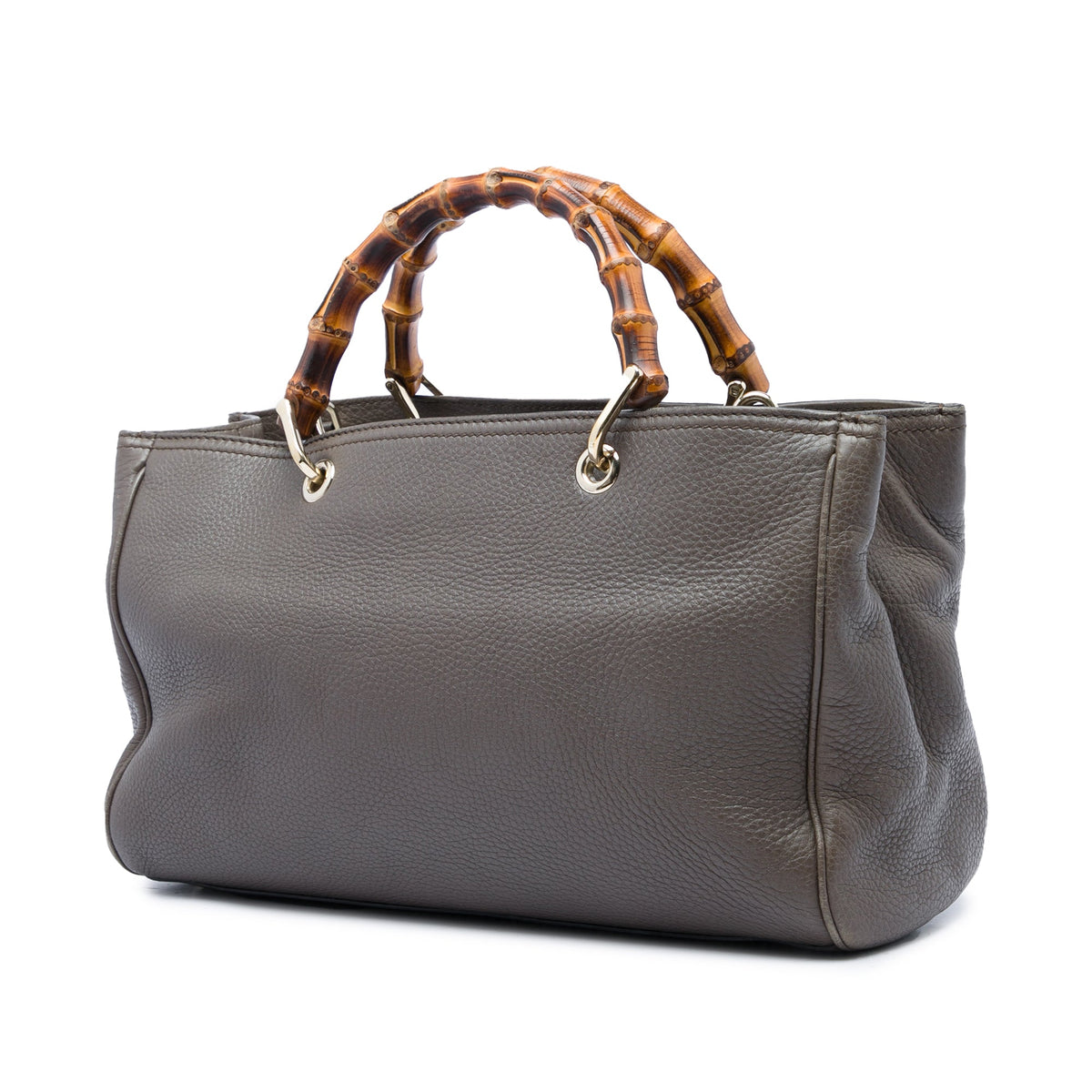 Gucci Medium Calfskin Bamboo Shopper Satchel — Brown