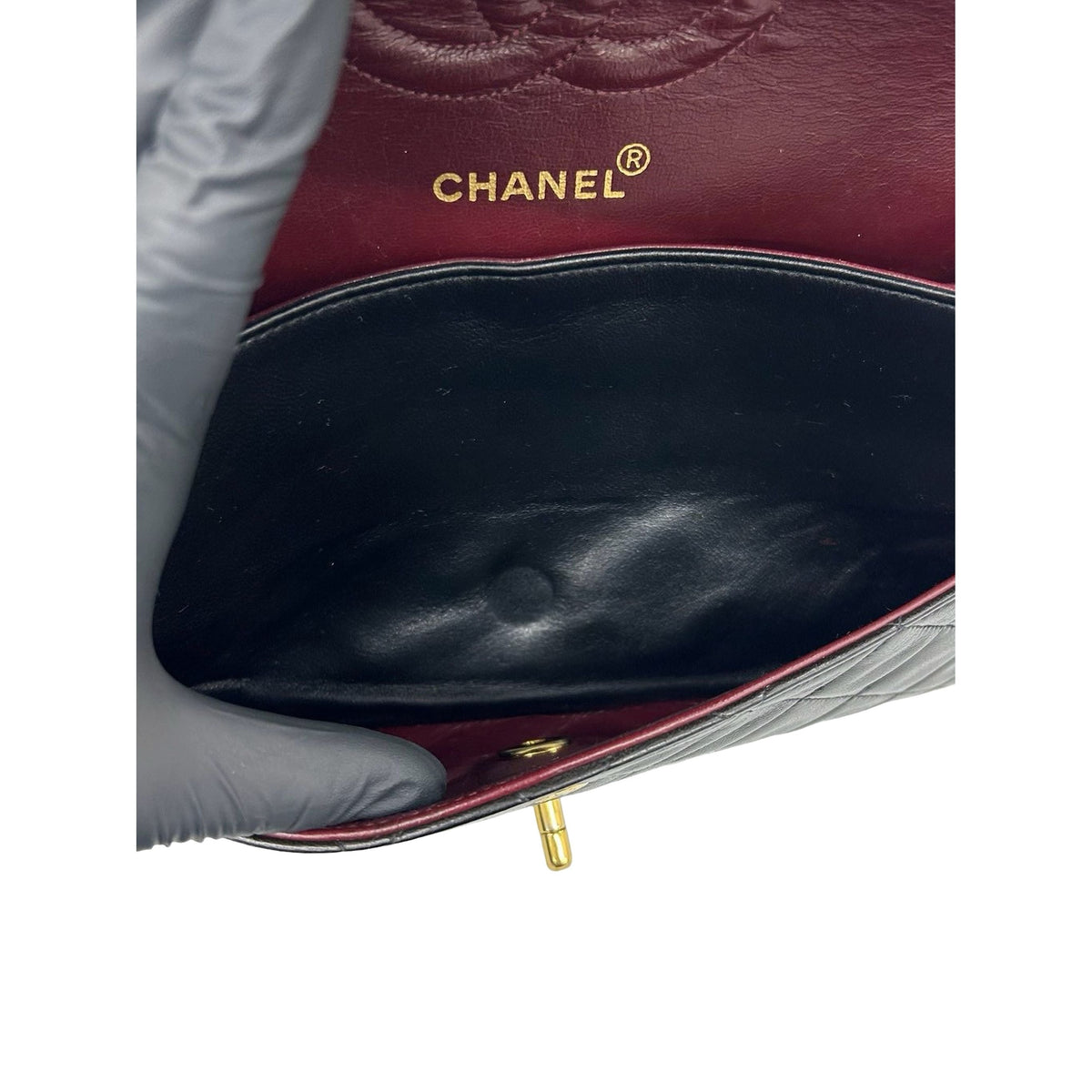 Chanel Medium Classic Lambskin Double Flap — Black