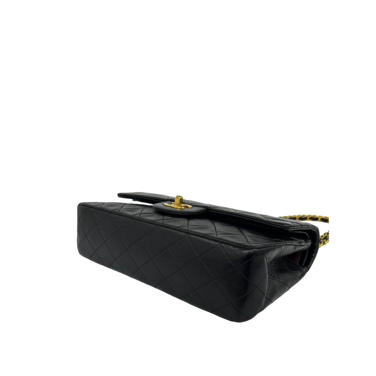 Chanel Medium Classic Lambskin Double Flap — Black