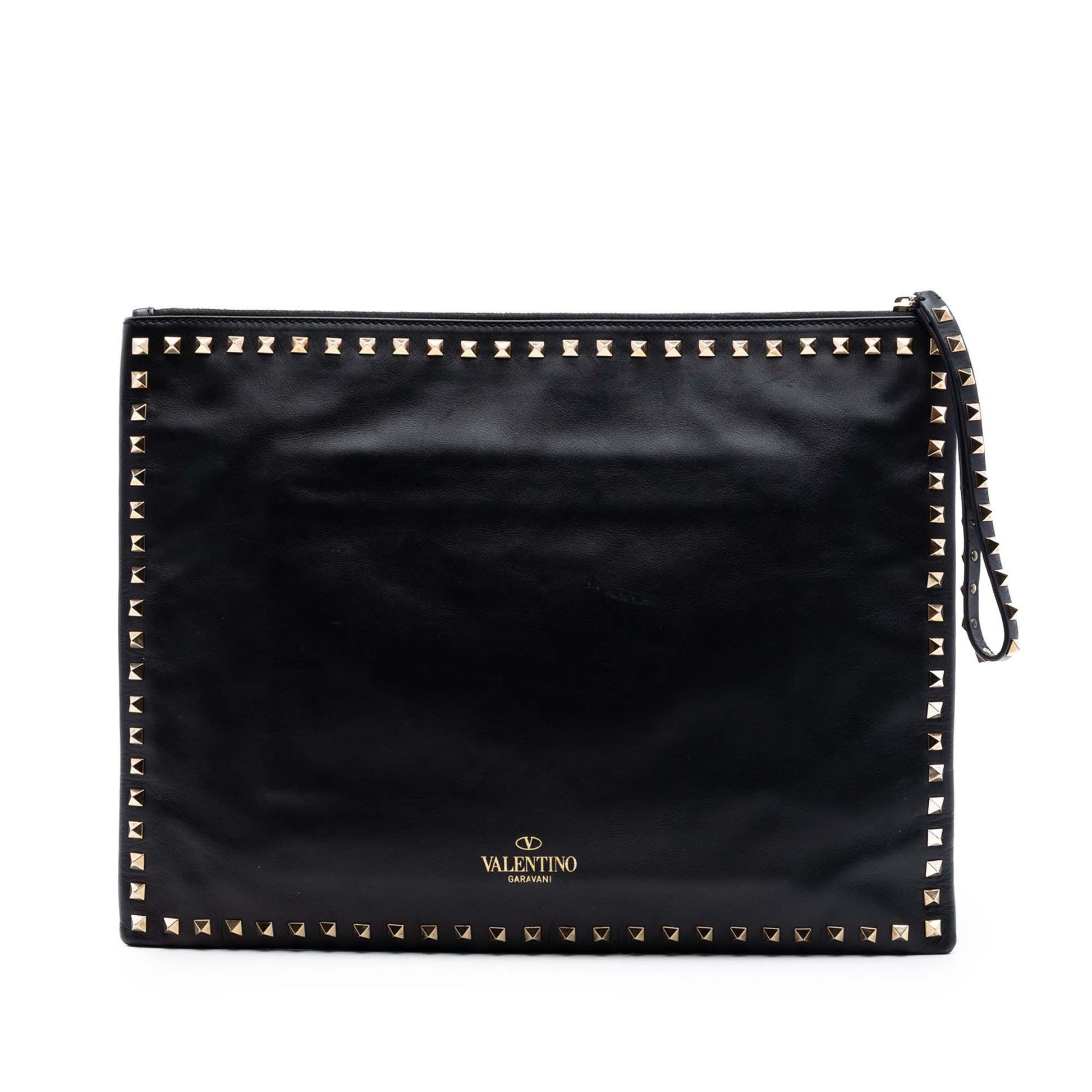 Valentino Large Leather Rockstud Clutch
