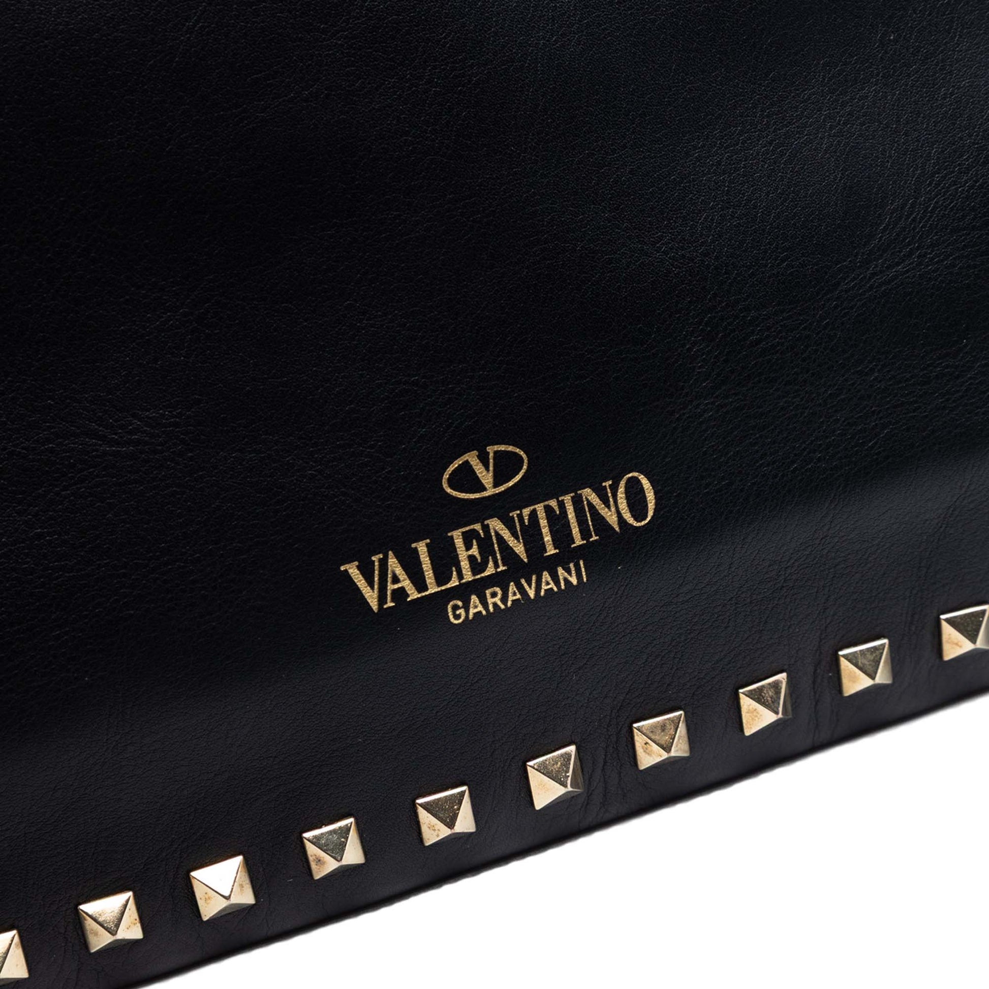 Valentino Large Leather Rockstud Clutch