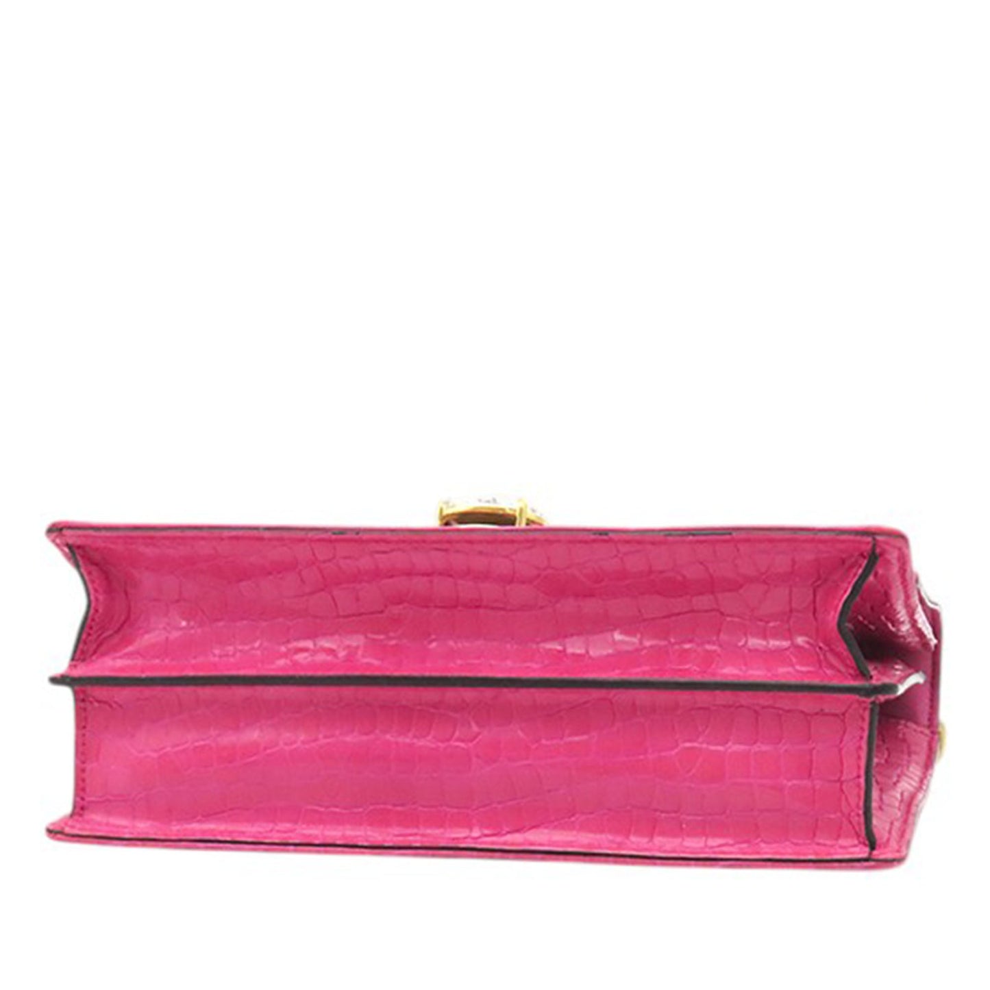 Miu Miu MM Paris Emiuticon Jacquard and Croc Embossed Patent Crystal Chain Crossbody