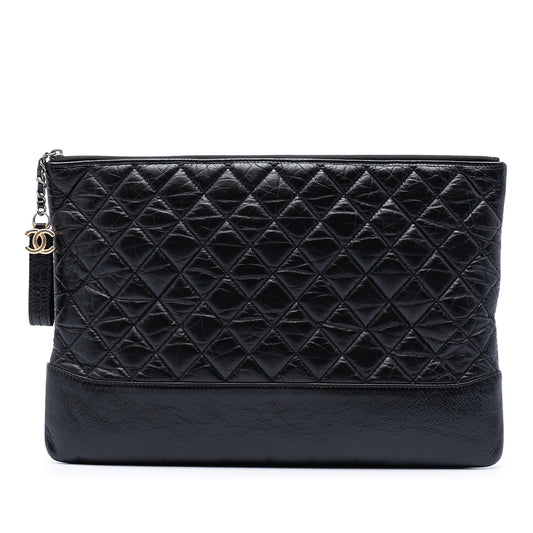 Chanel Large Aged Calfskin Gabrielle O Case Clutch