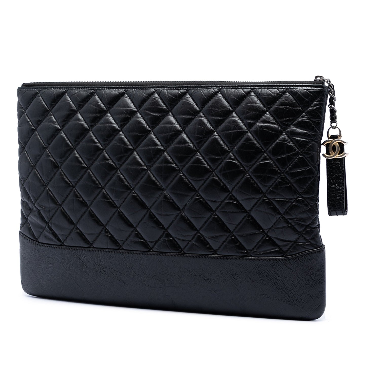 Chanel Large Aged Calfskin Gabrielle O Case Clutch