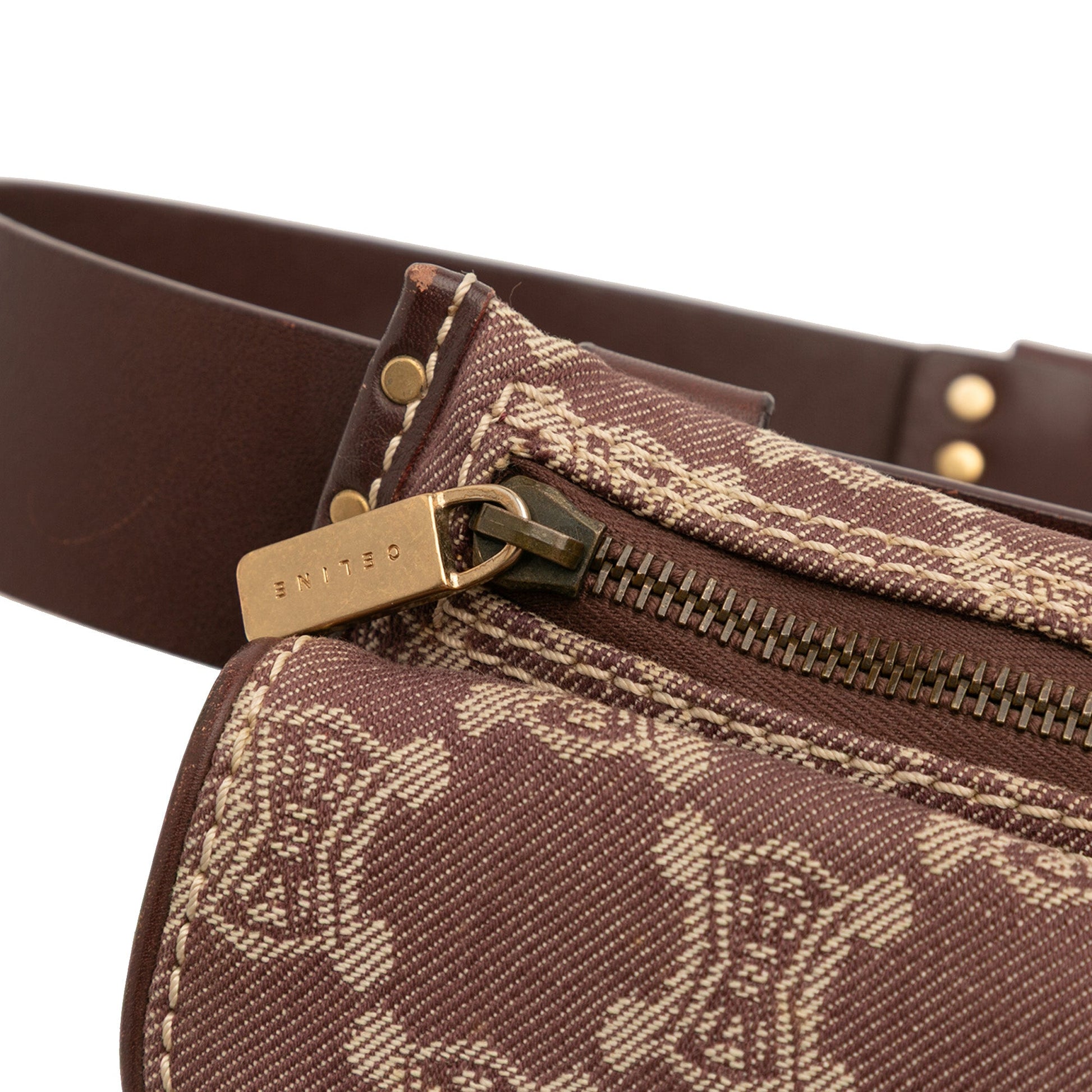Celine Macadam Denim Double Pocket Belt Bag