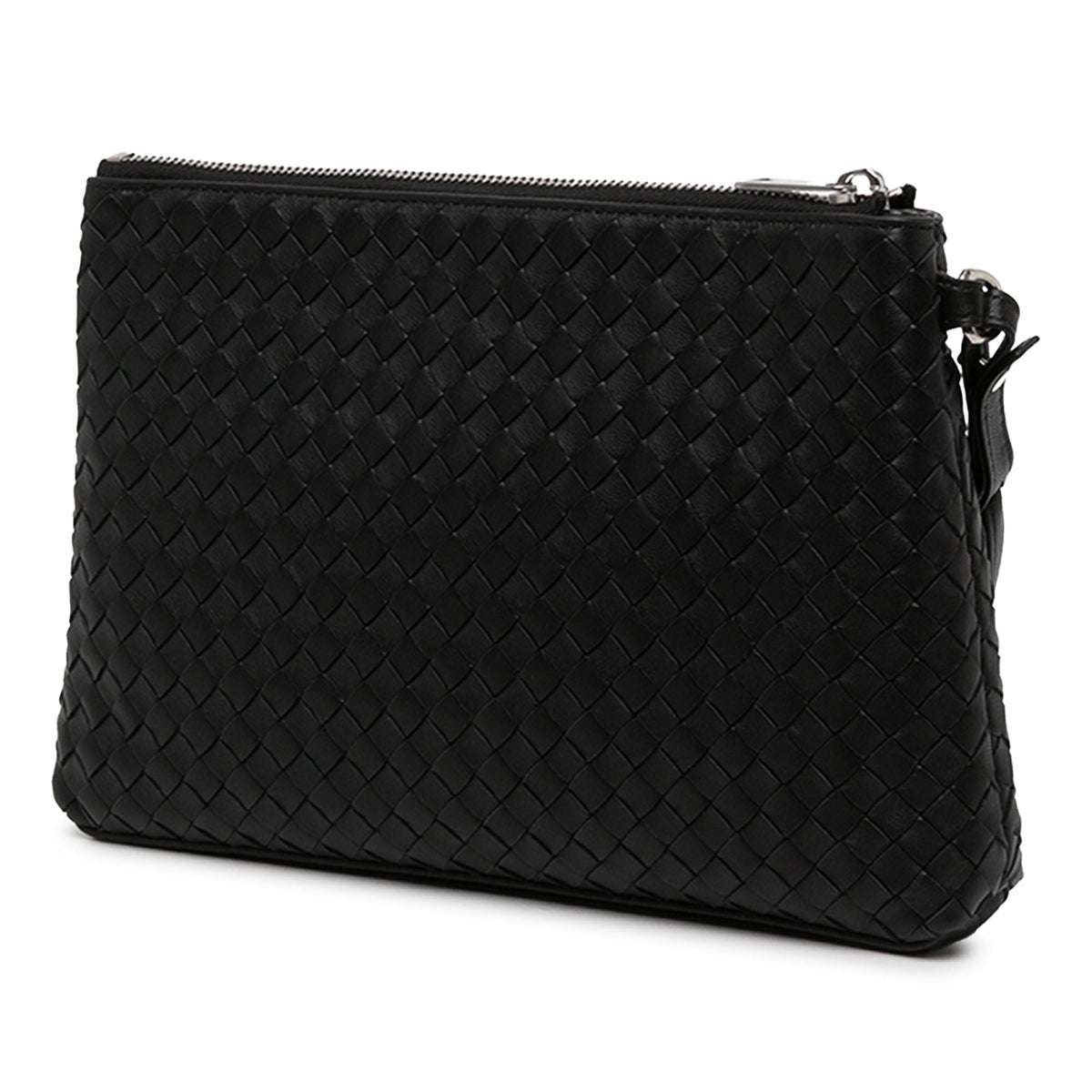 Bottega Veneta Nappa Intrecciato Piccolo Prism Pouch — Black