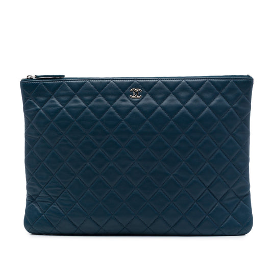Chanel Large Quilted Lambskin O Case Clutch