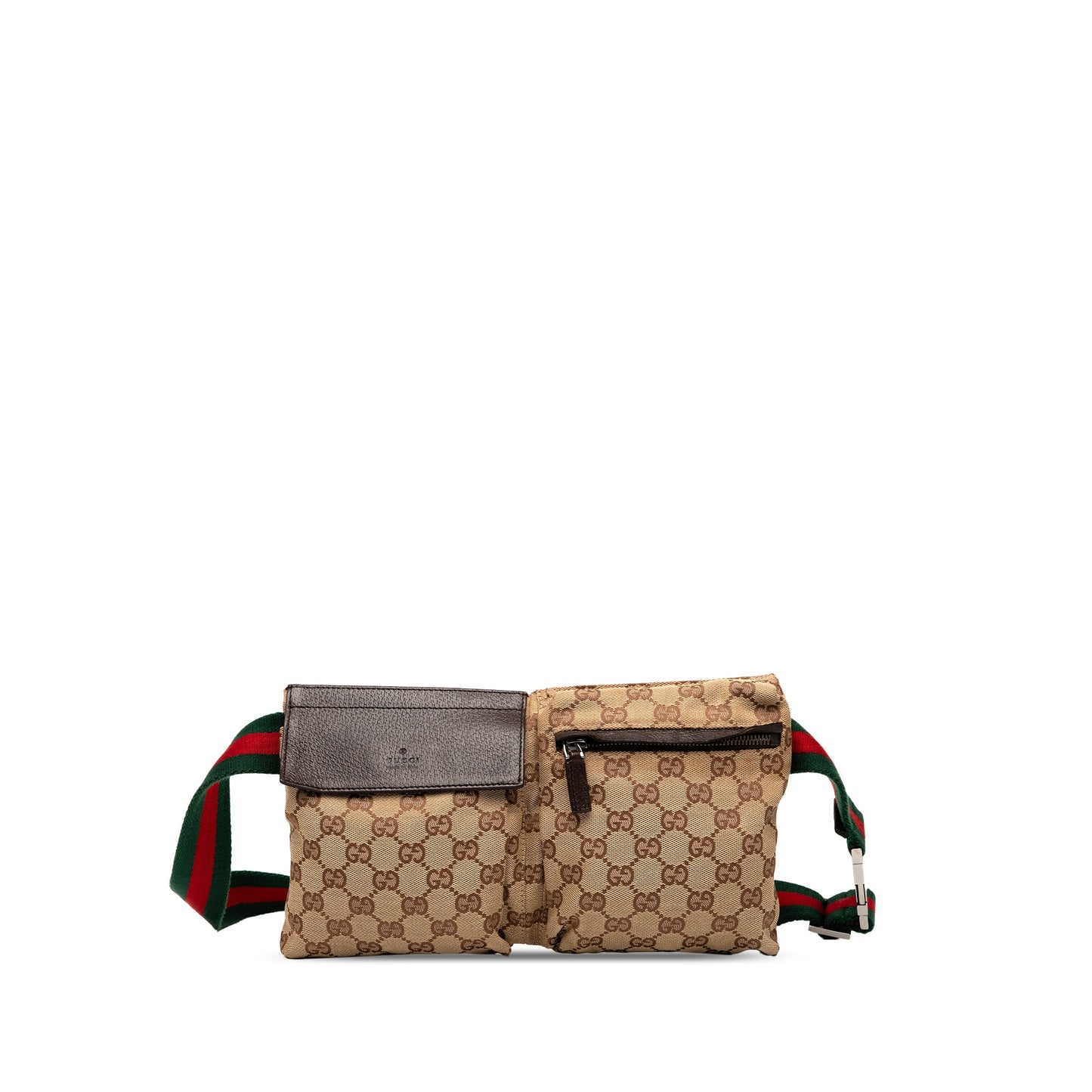 Gucci GG Canvas Web Double Pocket Belt Bag