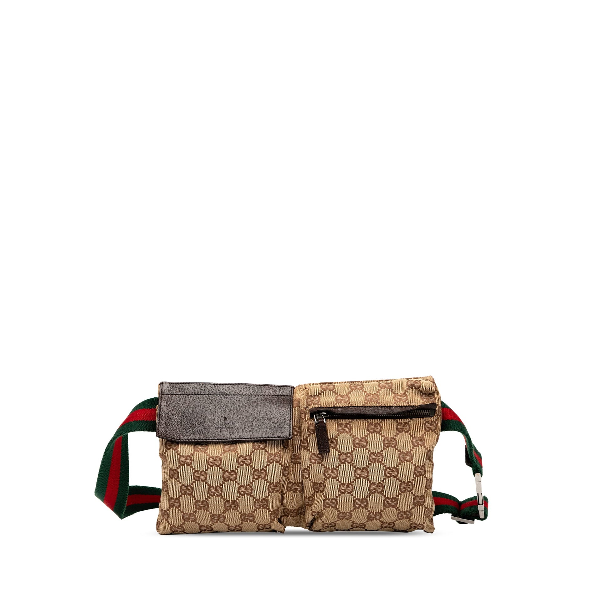 Gucci GG Canvas Web Double Pocket Belt Bag