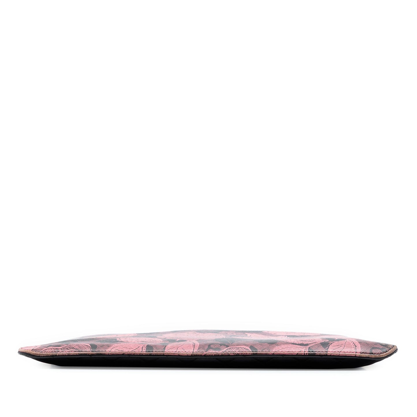 Large CC Quilted Calfskin Camellia Printed O Case Clutch