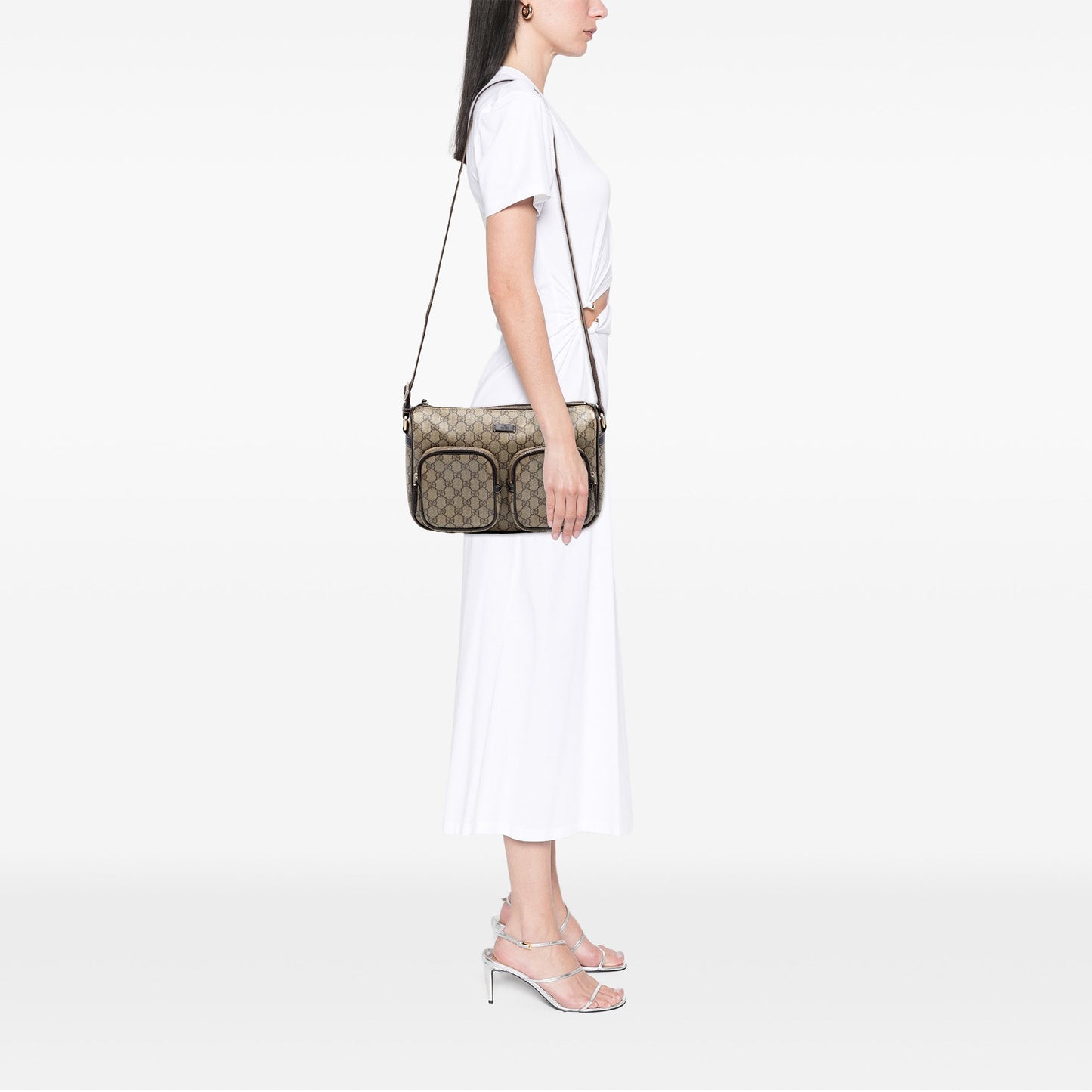Gucci GG Supreme Double Pocket Crossbody