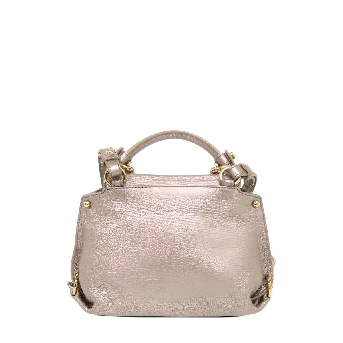 Ferragamo Leather Gancini Satchel — Beige
