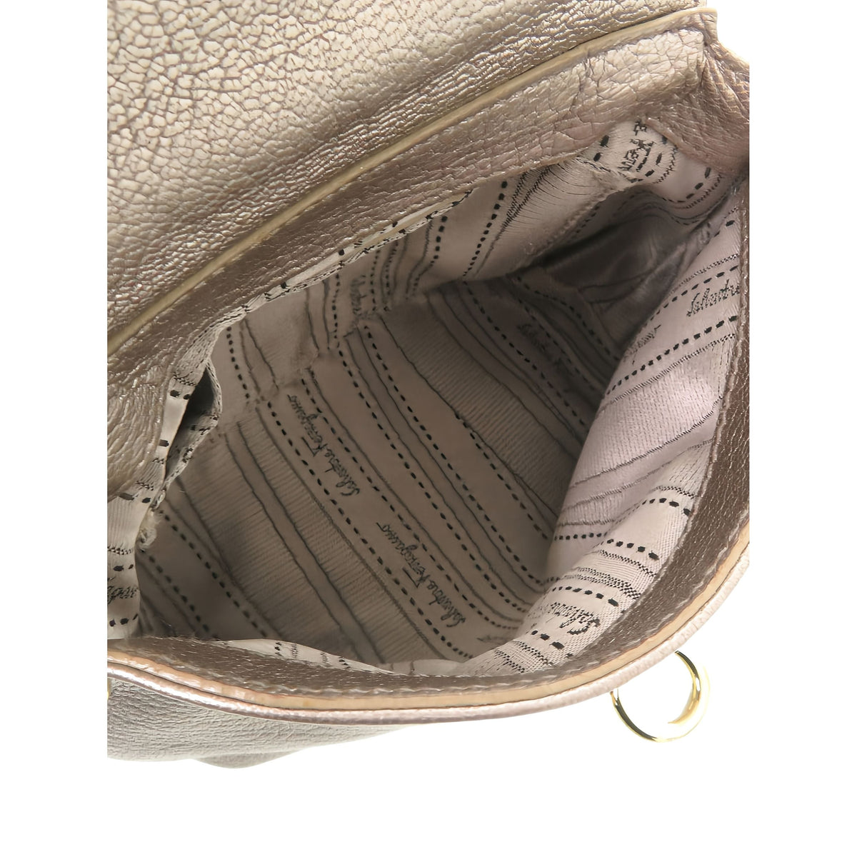 Ferragamo Leather Gancini Satchel — Beige