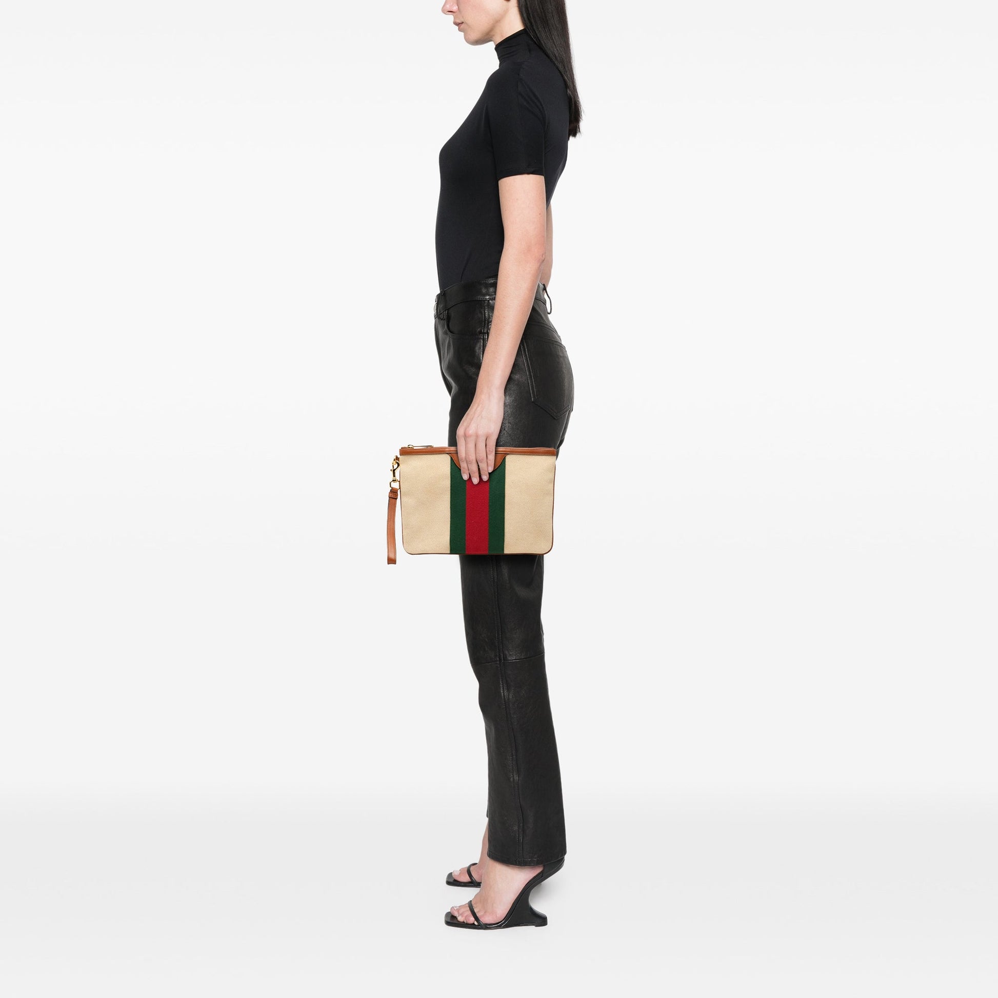 Gucci Canvas Interlocking G Web Clutch